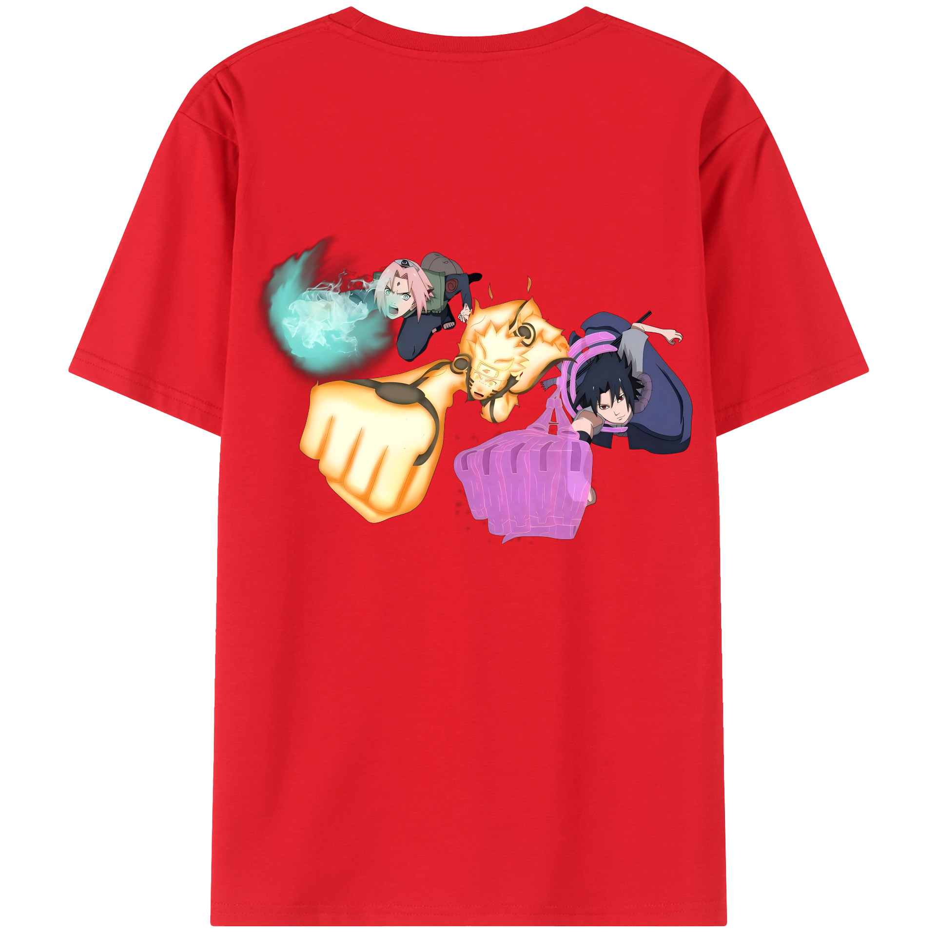 （画像用） NARUTO -ナルト- うずまき ナルト Uzumaki Naruto 綿100％半袖Tシャツ（背面プリント）
