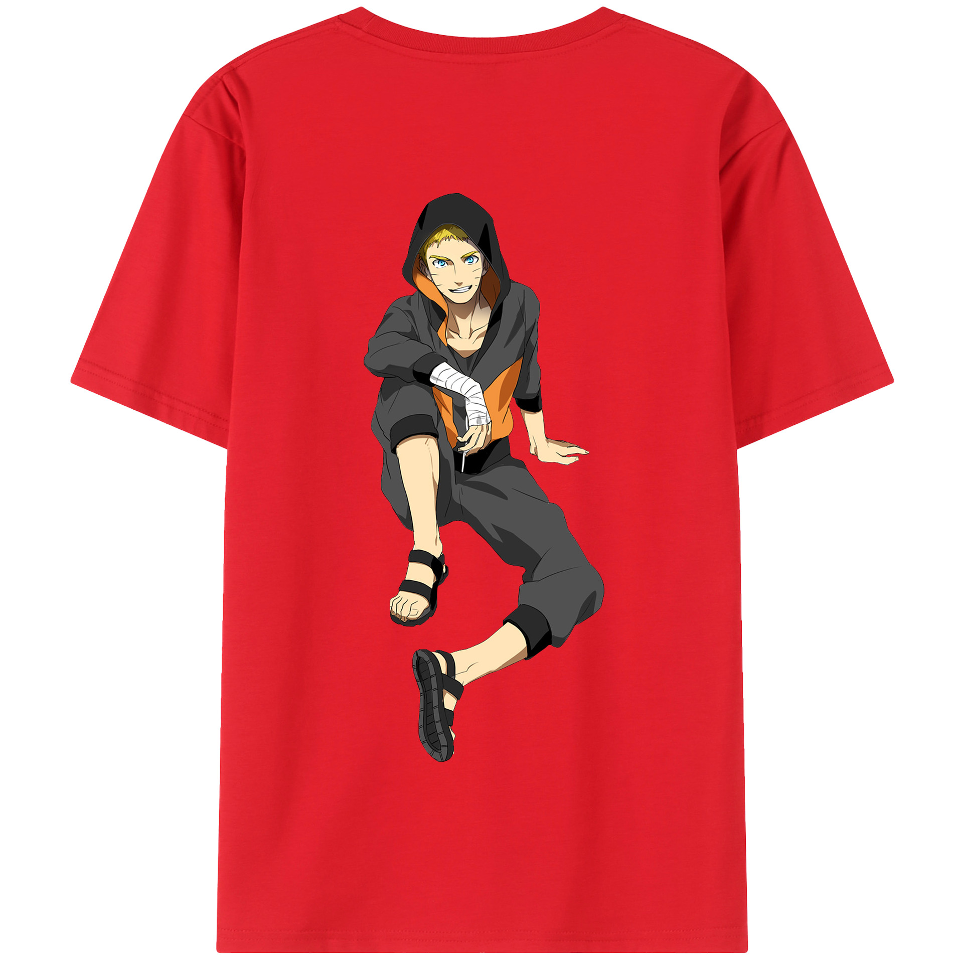 （画像用） NARUTO -ナルト- うずまき ナルト Uzumaki Naruto 綿100％半袖Tシャツ（背面プリント）
