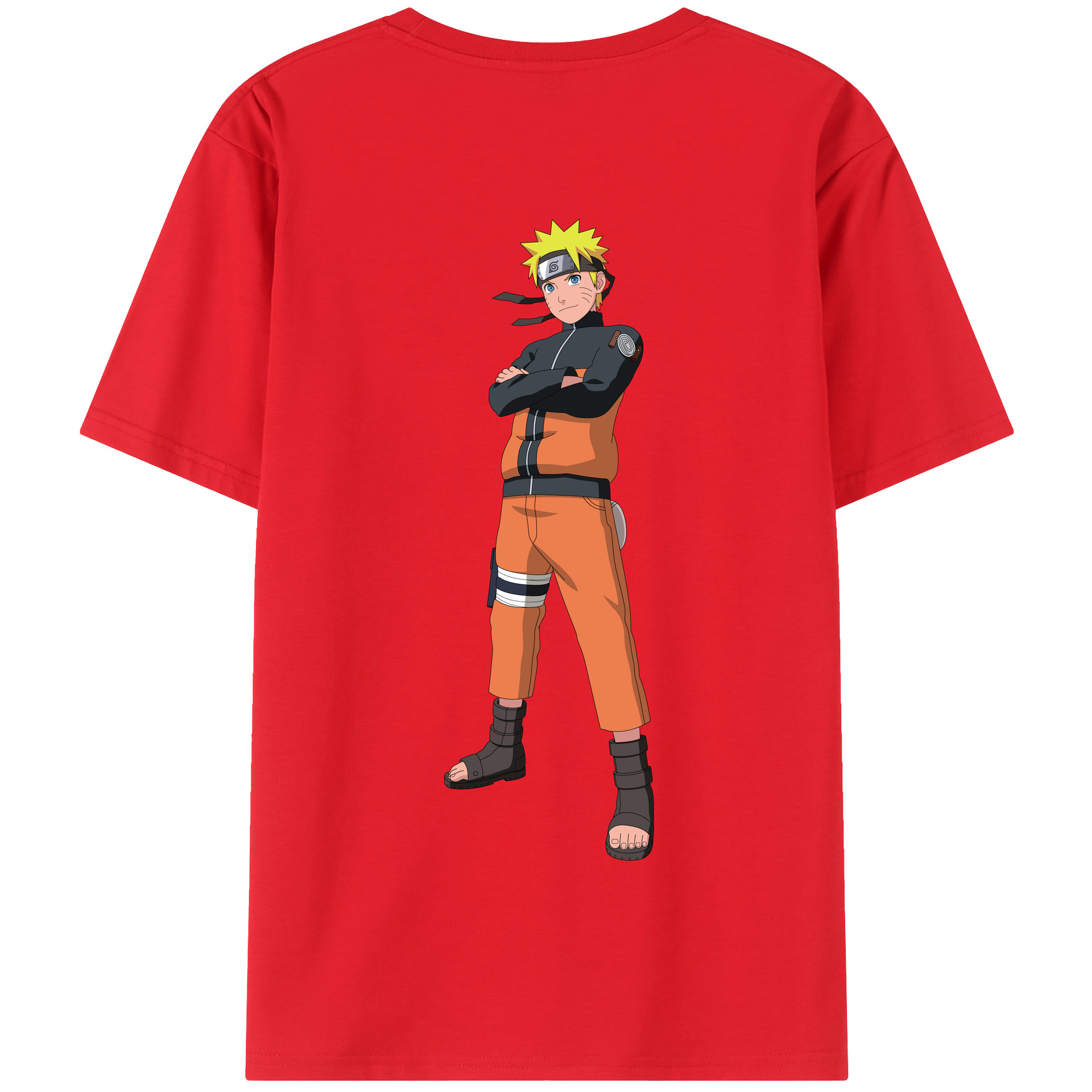 （画像用） NARUTO -ナルト- うずまき ナルト Uzumaki Naruto 綿100％半袖Tシャツ（背面プリント）
