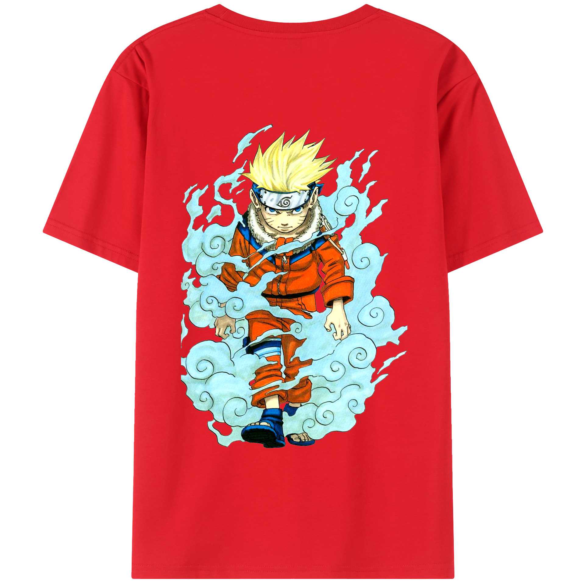 （画像用） NARUTO -ナルト- うずまき ナルト Uzumaki Naruto 綿100％半袖Tシャツ（背面プリント）