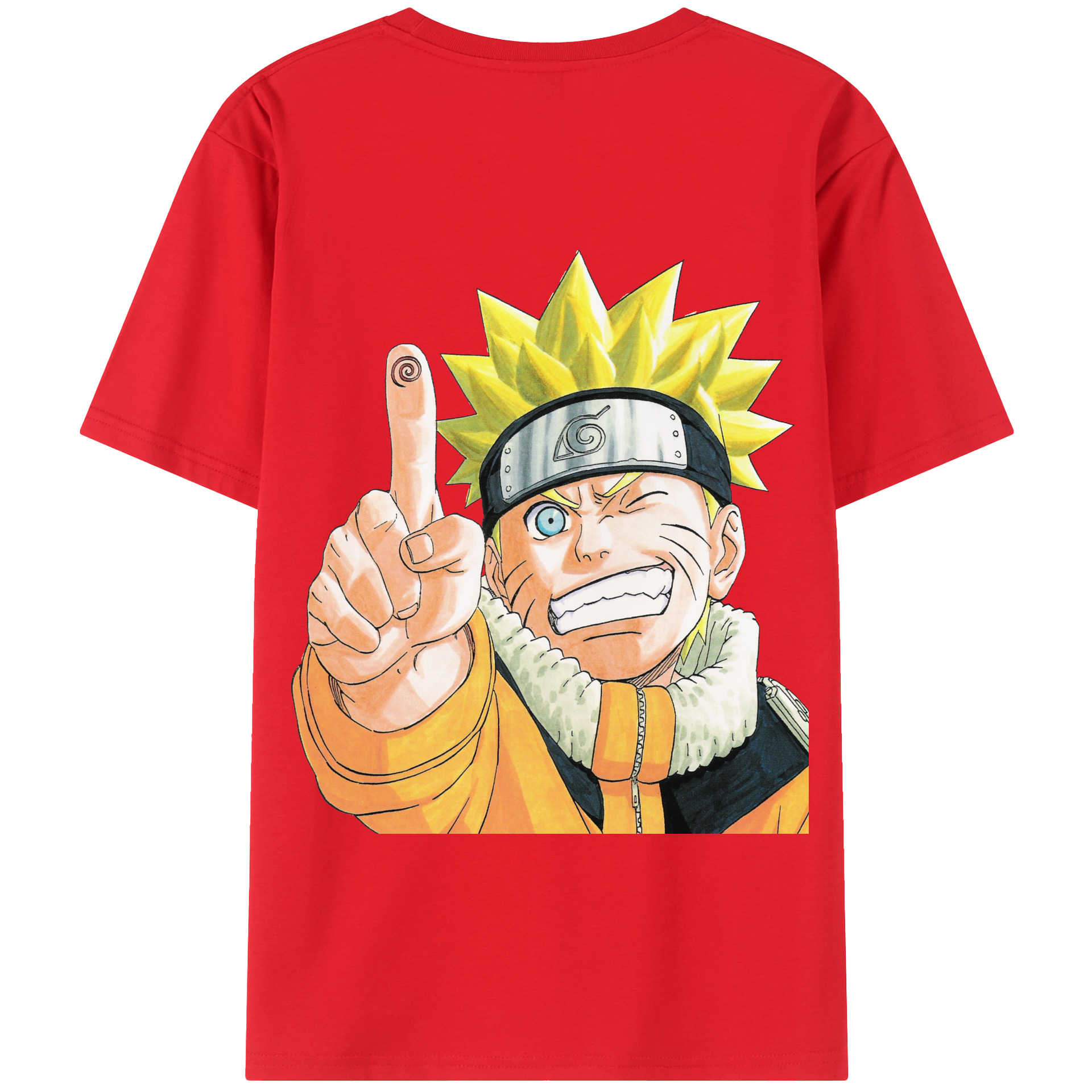 （画像用） NARUTO -ナルト- うずまき ナルト Uzumaki Naruto 綿100％半袖Tシャツ（背面プリント）