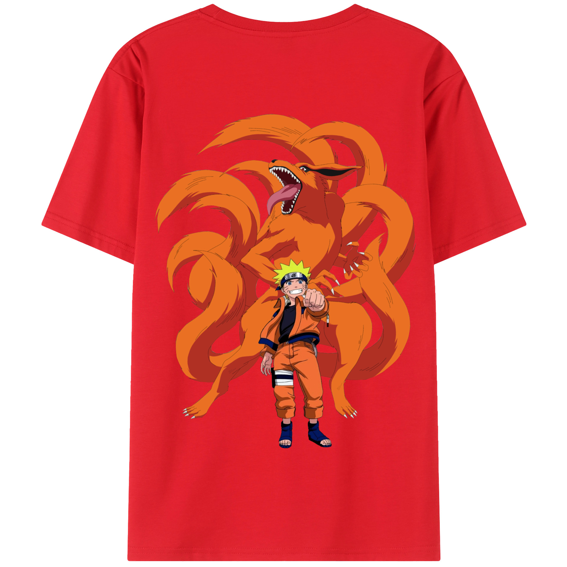 （画像用） NARUTO -ナルト- うずまき ナルト Uzumaki Naruto 綿100％半袖Tシャツ（背面プリント）