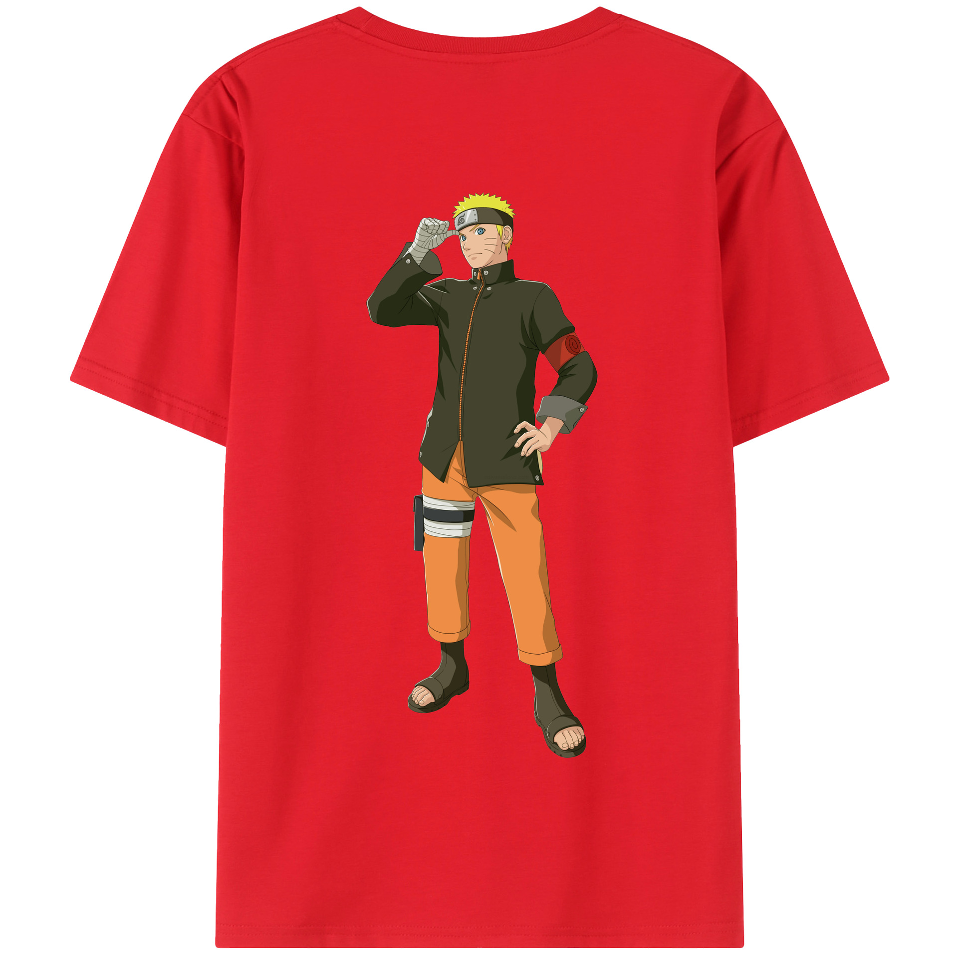 （画像用） NARUTO -ナルト- うずまき ナルト Uzumaki Naruto 綿100％半袖Tシャツ（背面プリント）