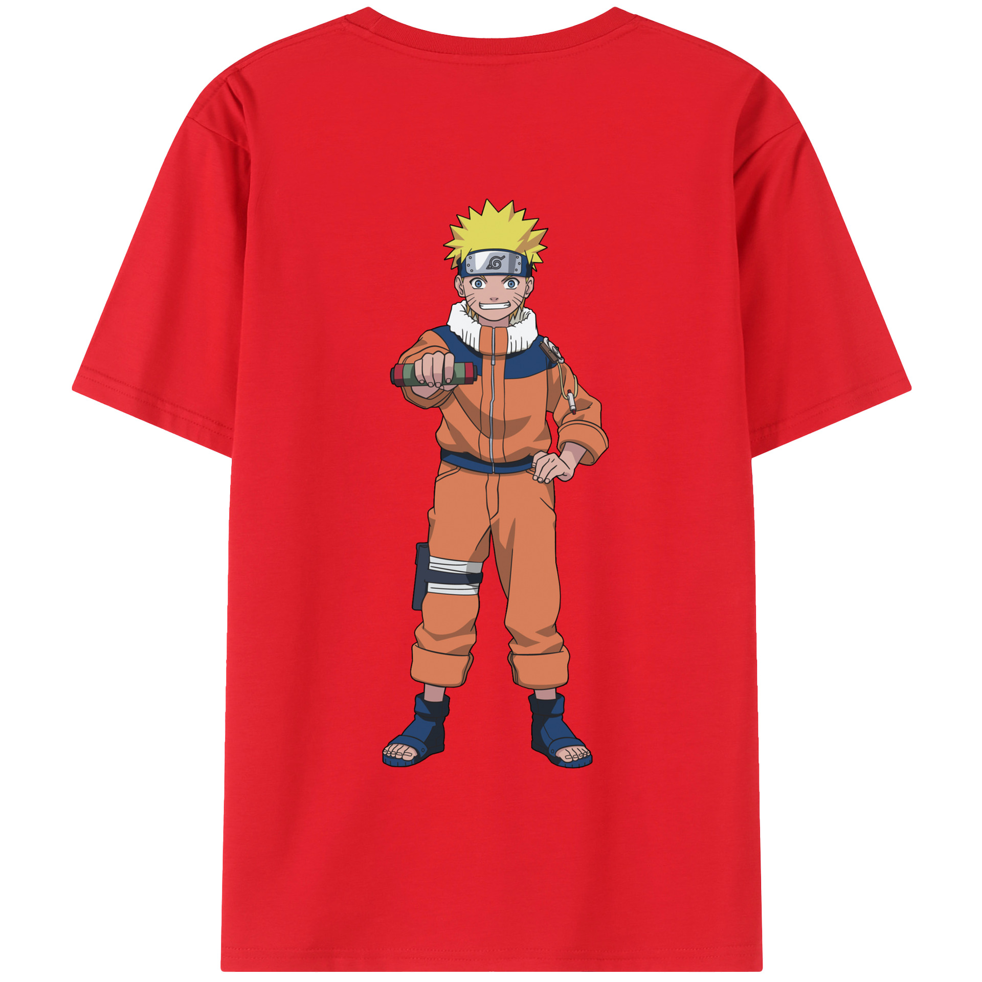 （画像用） NARUTO -ナルト- うずまき ナルト Uzumaki Naruto 綿100％半袖Tシャツ（背面プリント）