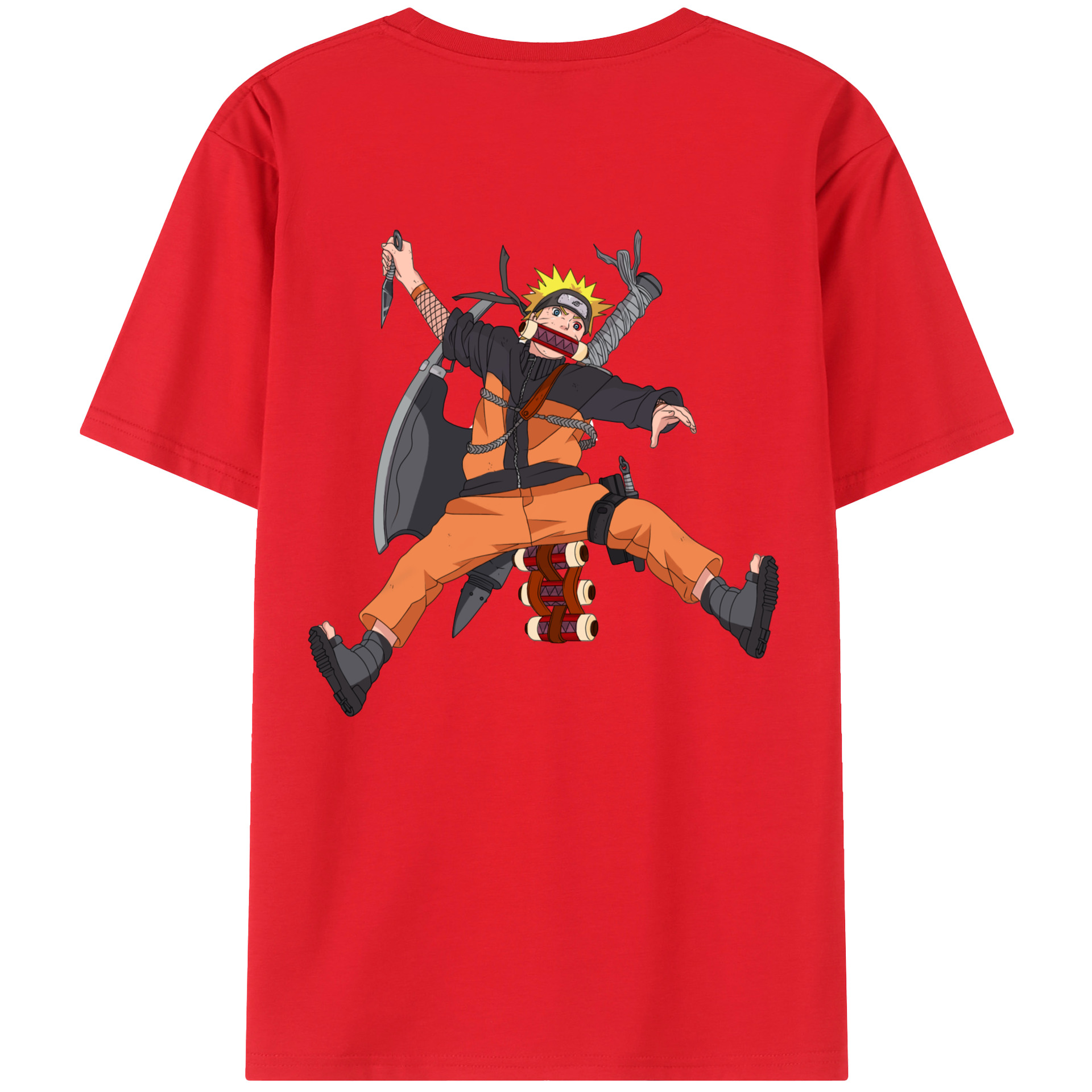 （画像用） NARUTO -ナルト- うずまき ナルト Uzumaki Naruto 綿100％半袖Tシャツ（背面プリント）