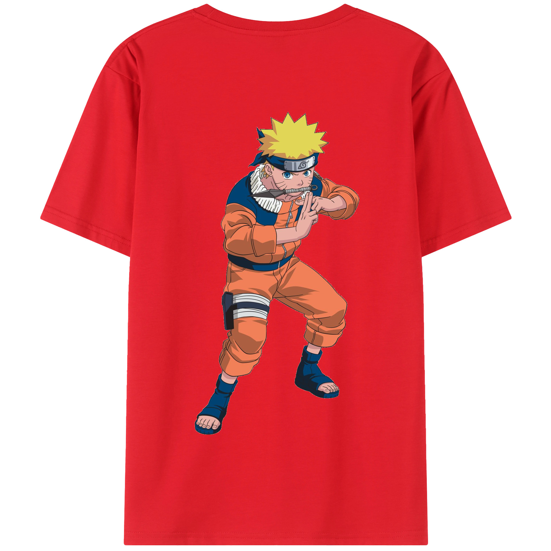 （画像用） NARUTO -ナルト- うずまき ナルト Uzumaki Naruto 綿100％半袖Tシャツ（背面プリント）