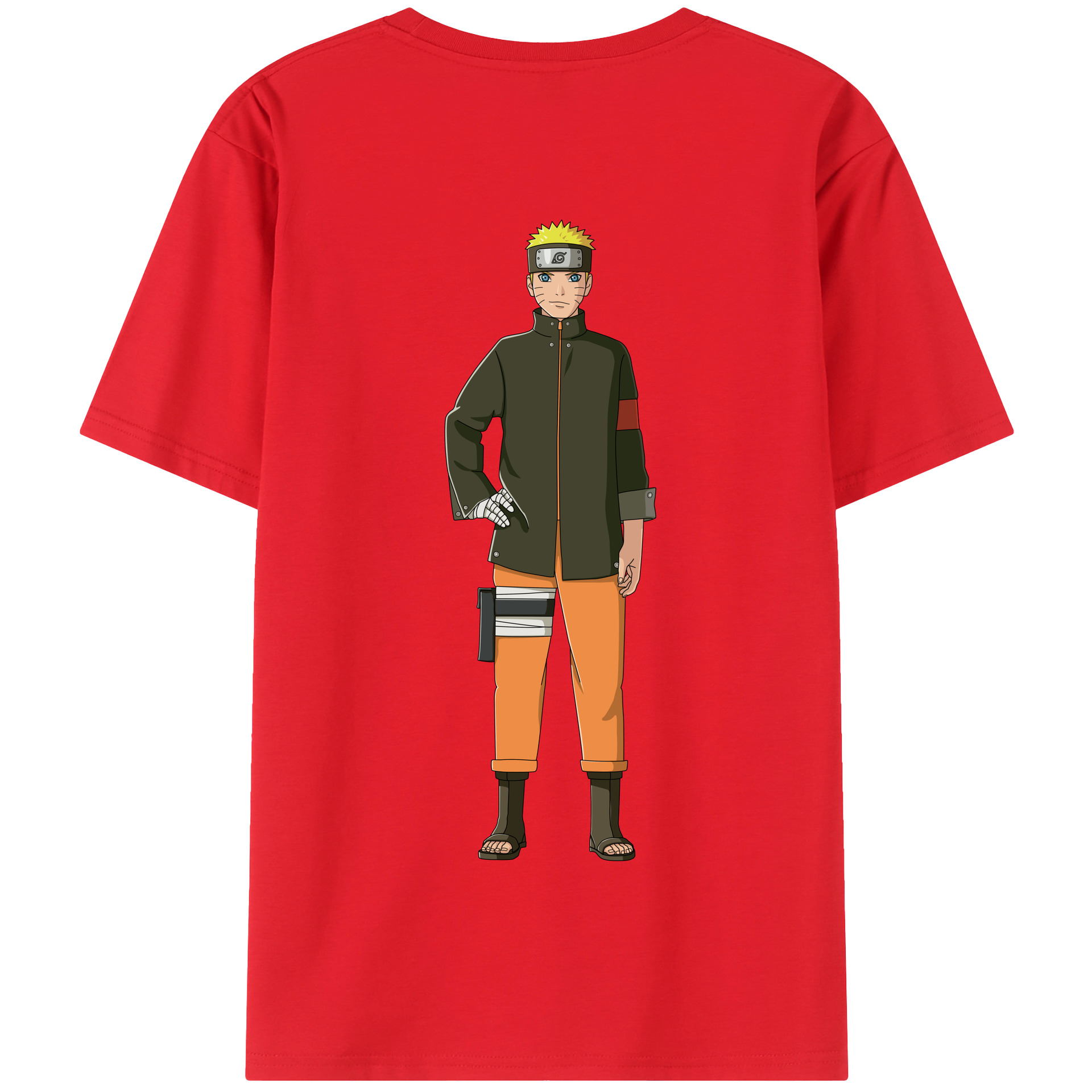 （画像用） NARUTO -ナルト- うずまき ナルト Uzumaki Naruto 綿100％半袖Tシャツ（背面プリント）