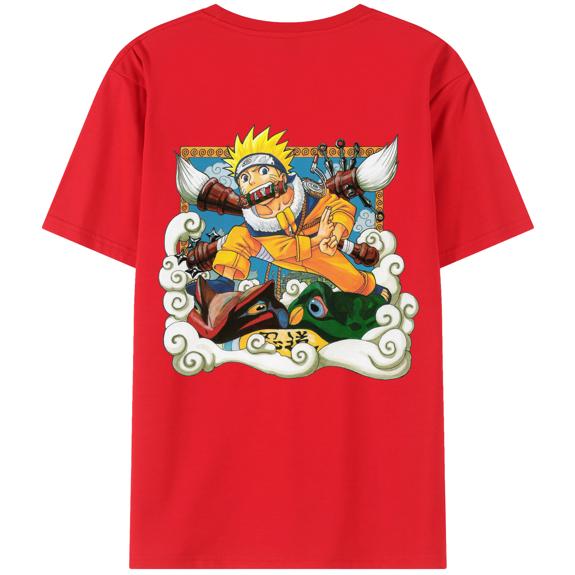 （画像用） NARUTO -ナルト- うずまき ナルト Uzumaki Naruto 綿100％半袖Tシャツ（背面プリント）