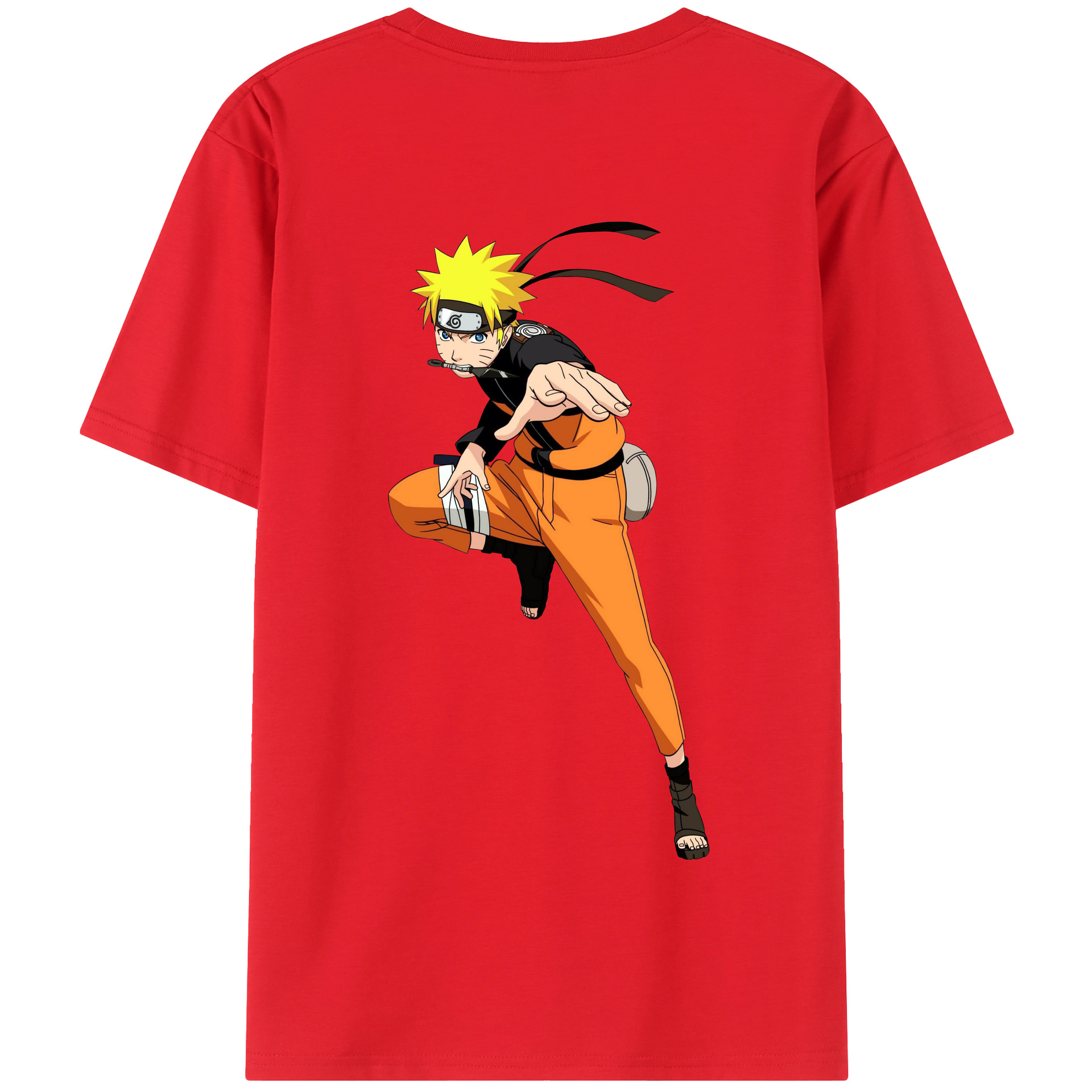 （画像用） NARUTO -ナルト- うずまき ナルト Uzumaki Naruto 綿100％半袖Tシャツ（背面プリント）