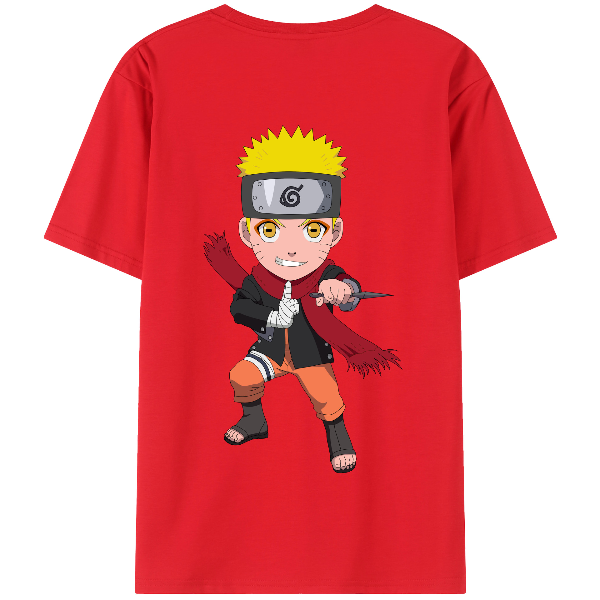 （画像用） NARUTO -ナルト- うずまき ナルト Uzumaki Naruto 綿100％半袖Tシャツ（背面プリント）