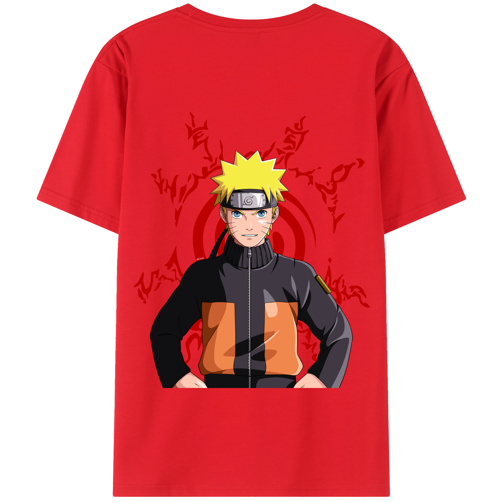 （画像用） NARUTO -ナルト- うずまき ナルト Uzumaki Naruto 綿100％半袖Tシャツ（背面プリント）