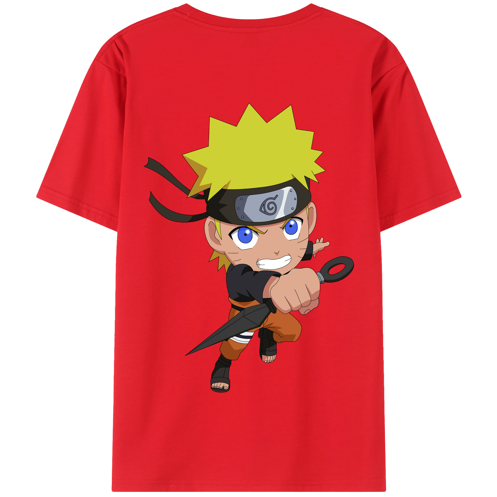 （画像用） NARUTO -ナルト- うずまき ナルト Uzumaki Naruto 綿100％半袖Tシャツ（背面プリント）