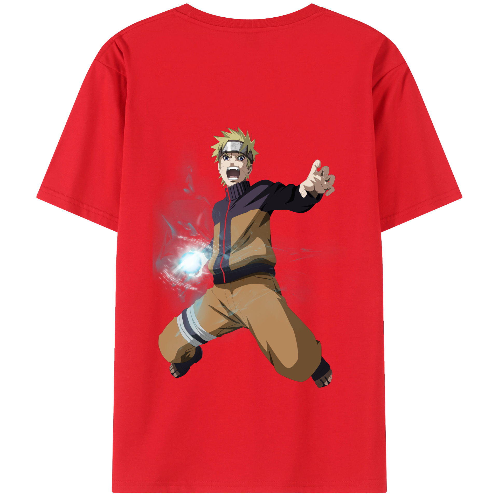 （画像用） NARUTO -ナルト- うずまき ナルト Uzumaki Naruto 綿100％半袖Tシャツ（背面プリント）