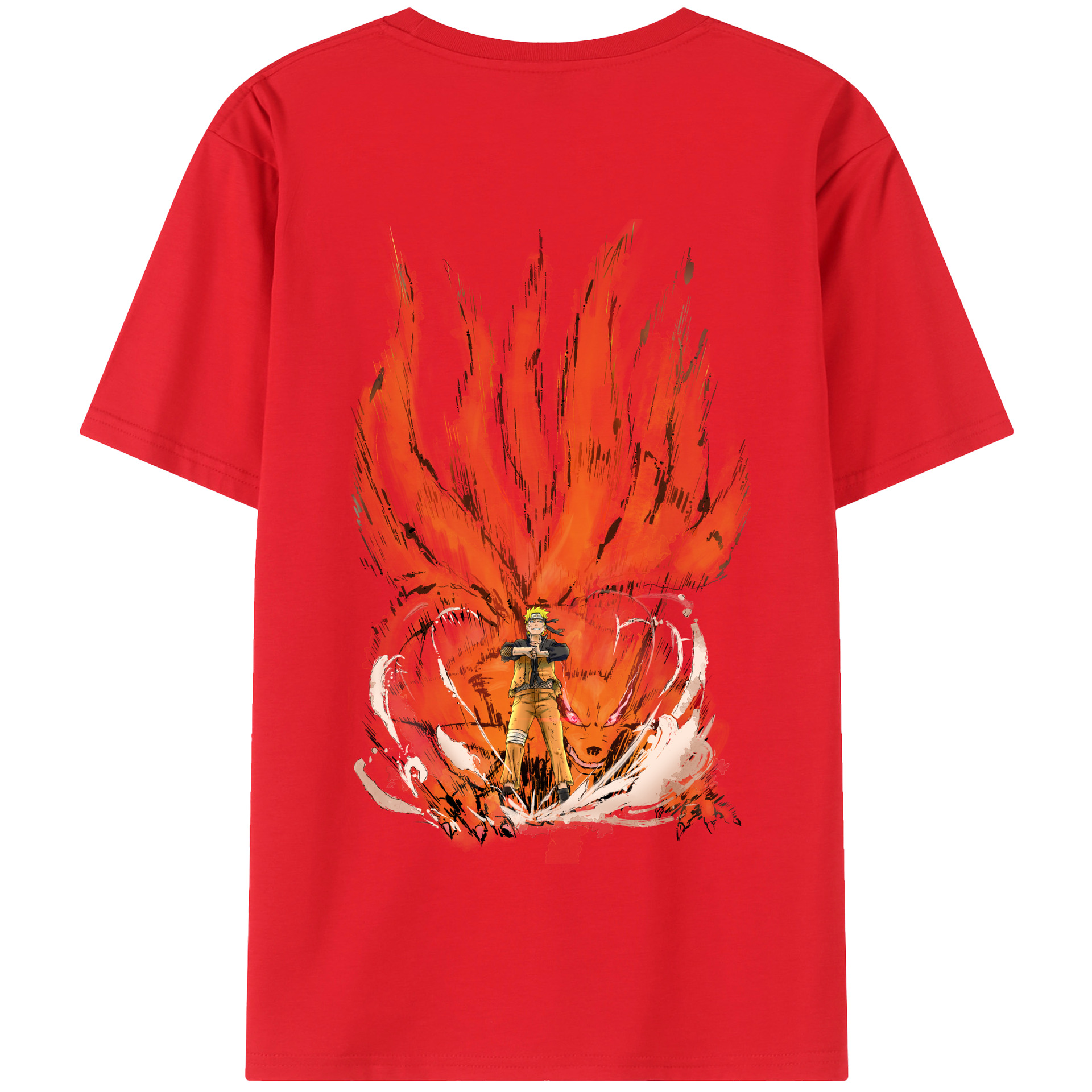 （画像用） NARUTO -ナルト- うずまき ナルト Uzumaki Naruto 綿100％半袖Tシャツ（背面プリント）