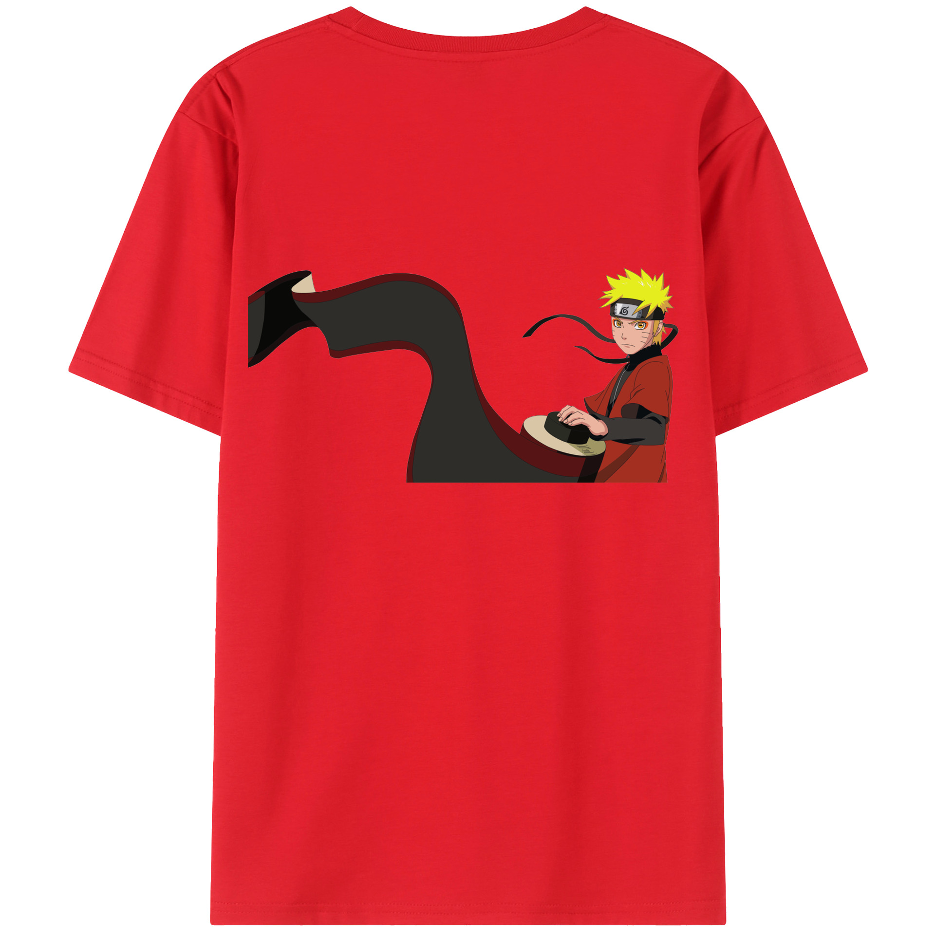 （画像用） NARUTO -ナルト- うずまき ナルト Uzumaki Naruto 綿100％半袖Tシャツ（背面プリント）
