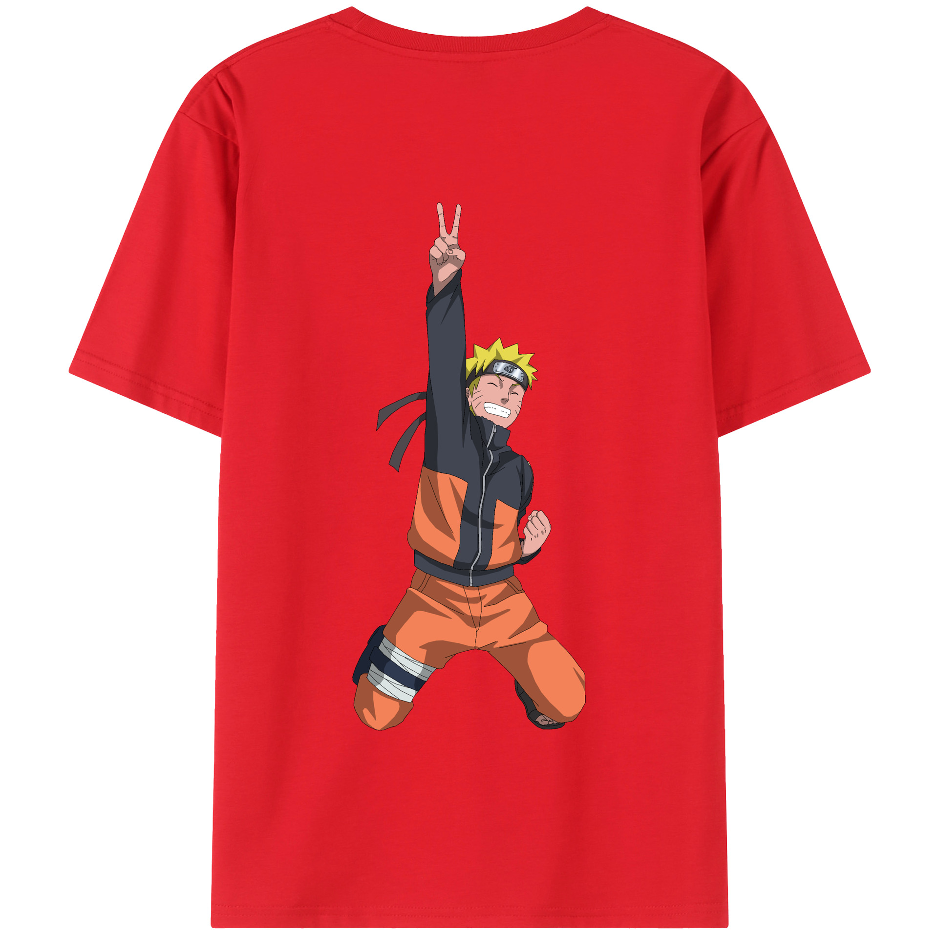 （画像用） NARUTO -ナルト- うずまき ナルト Uzumaki Naruto 綿100％半袖Tシャツ（背面プリント）