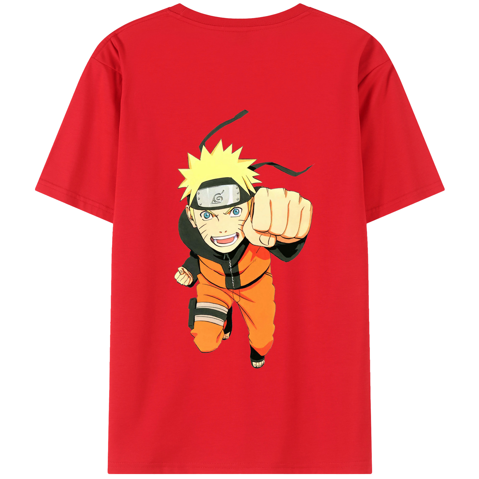 （画像用） NARUTO -ナルト- うずまき ナルト Uzumaki Naruto 綿100％半袖Tシャツ（背面プリント）