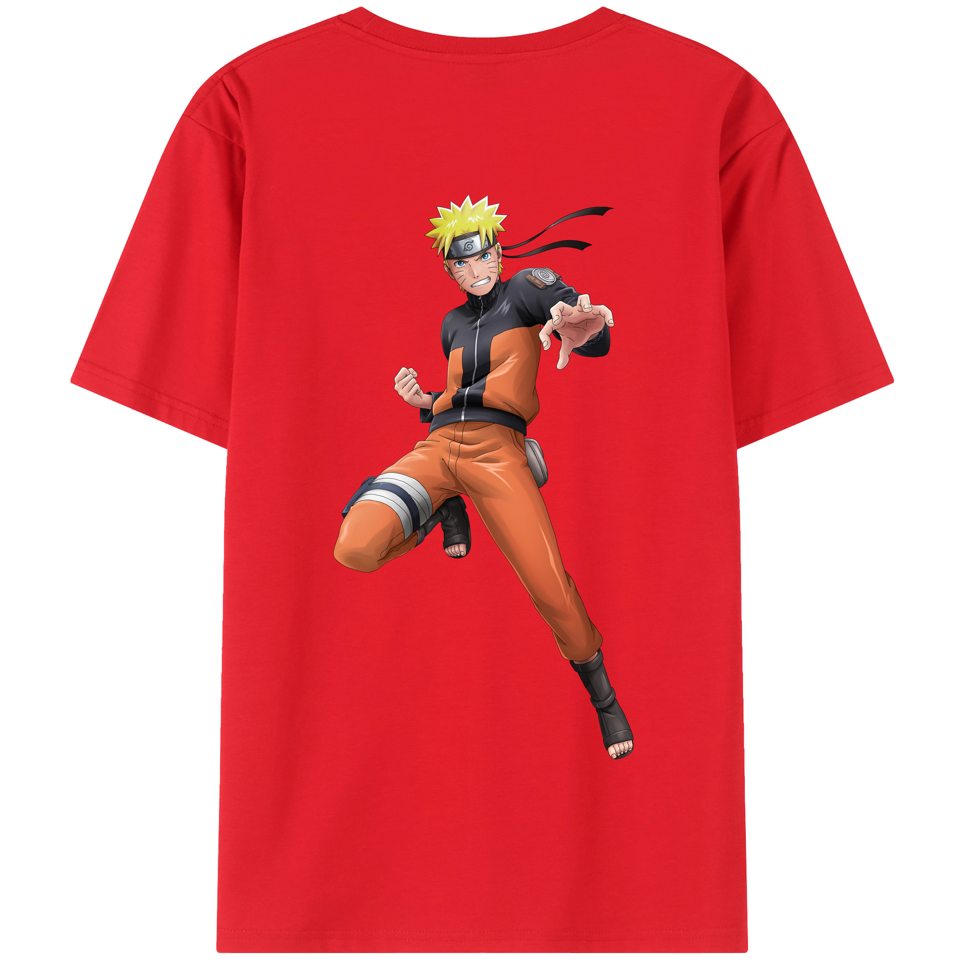 （画像用） NARUTO -ナルト- うずまき ナルト Uzumaki Naruto 綿100％半袖Tシャツ（背面プリント）