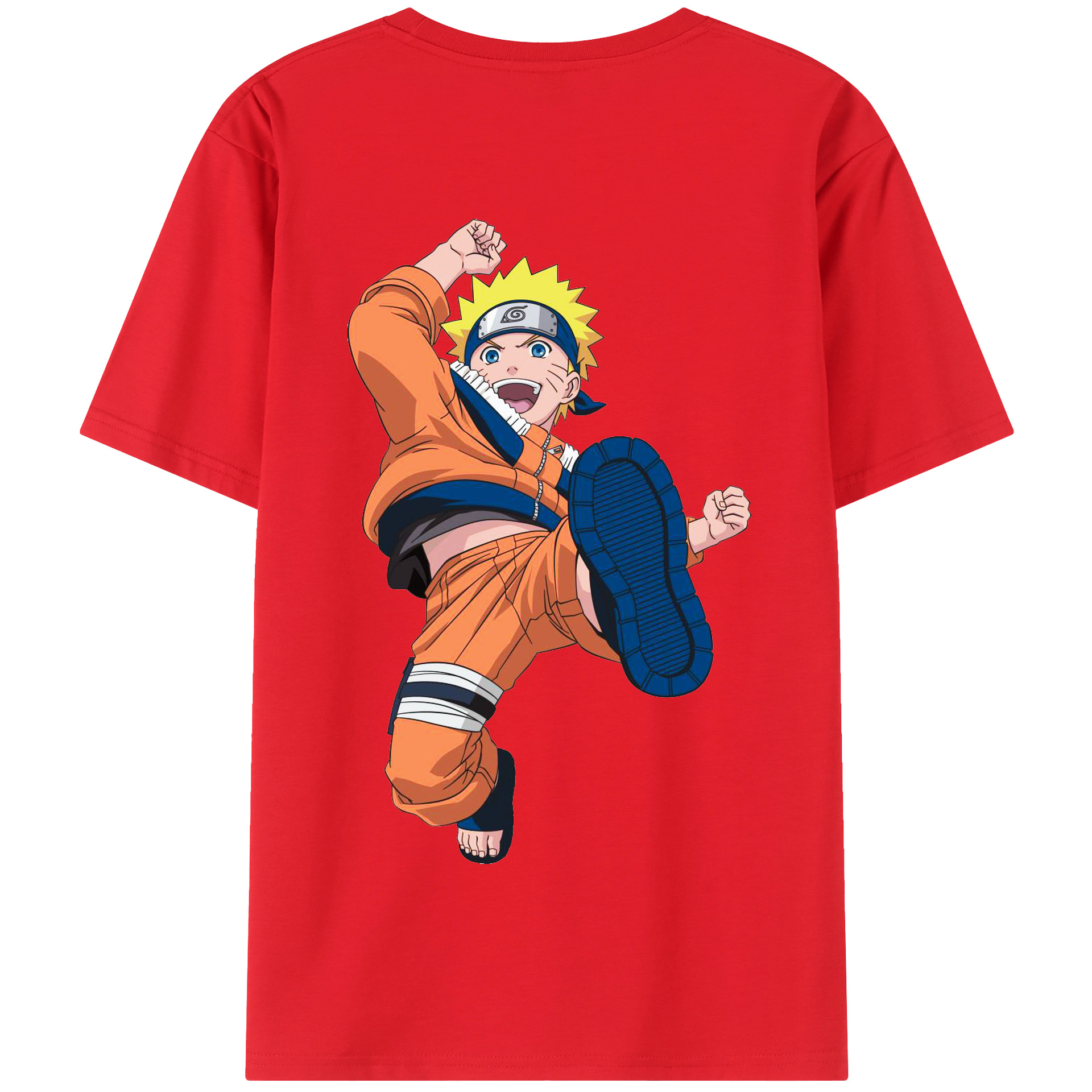 （画像用） NARUTO -ナルト- うずまき ナルト Uzumaki Naruto 綿100％半袖Tシャツ（背面プリント）