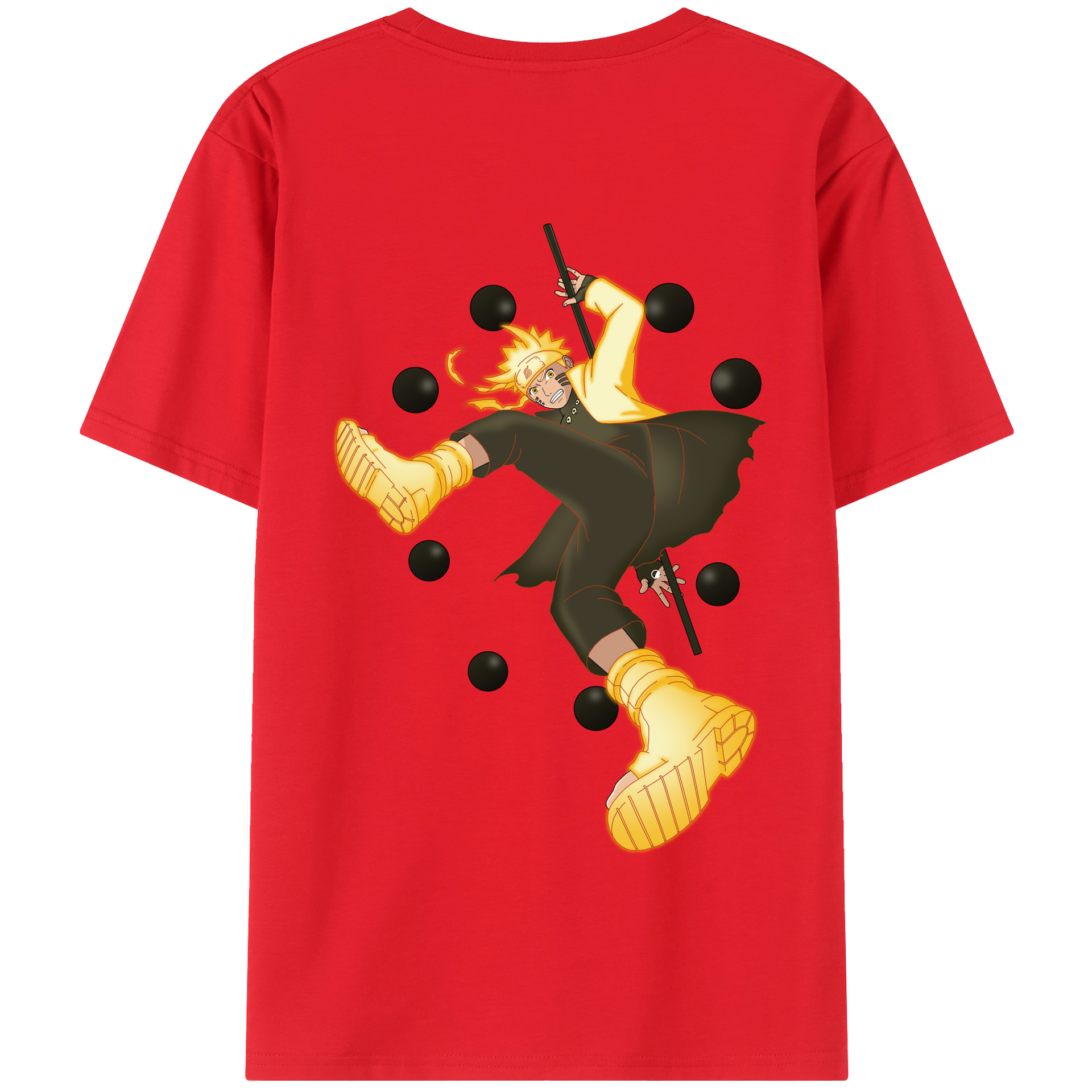 （画像用） NARUTO -ナルト- うずまき ナルト Uzumaki Naruto 綿100％半袖Tシャツ（背面プリント）