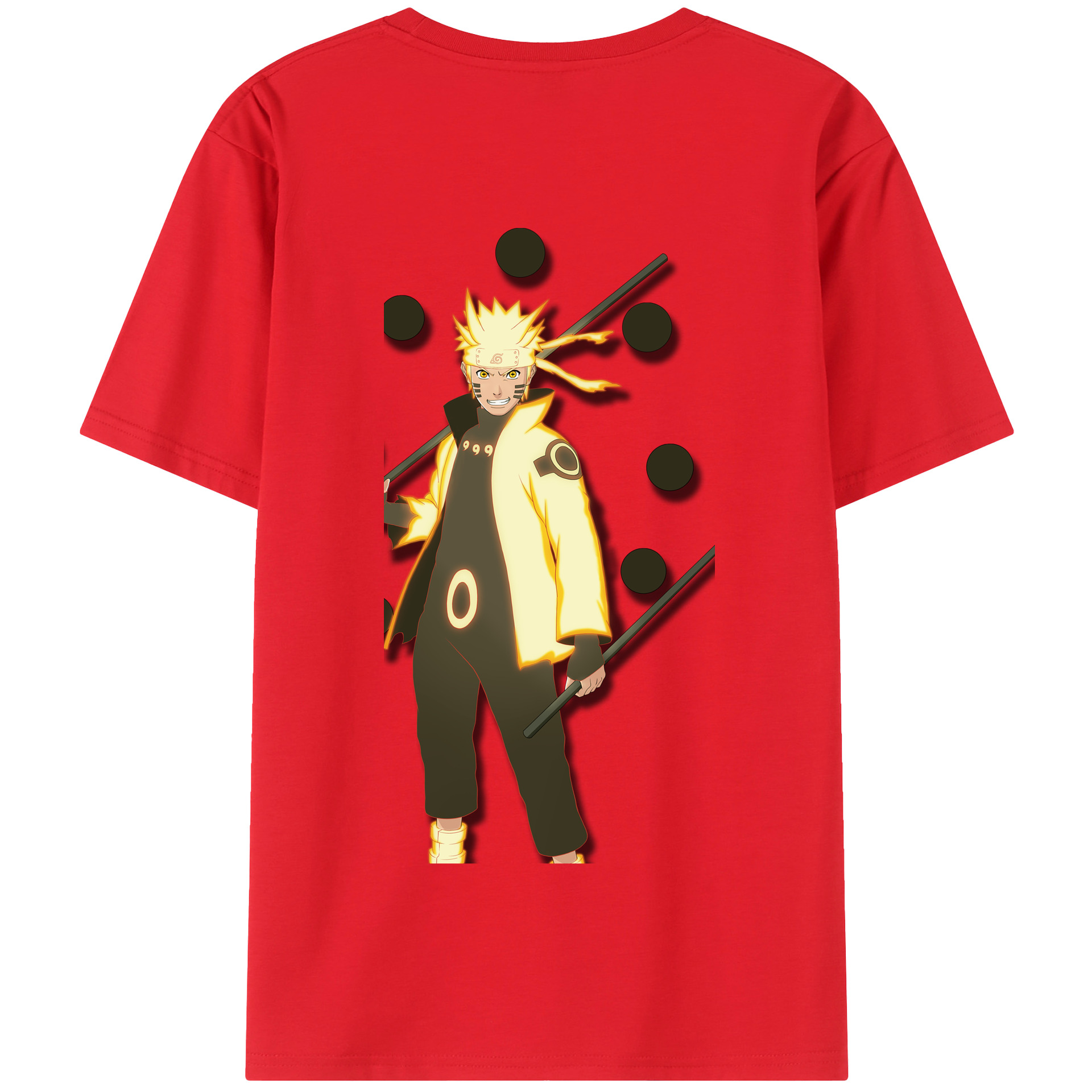 （画像用） NARUTO -ナルト- うずまき ナルト Uzumaki Naruto 綿100％半袖Tシャツ（背面プリント）