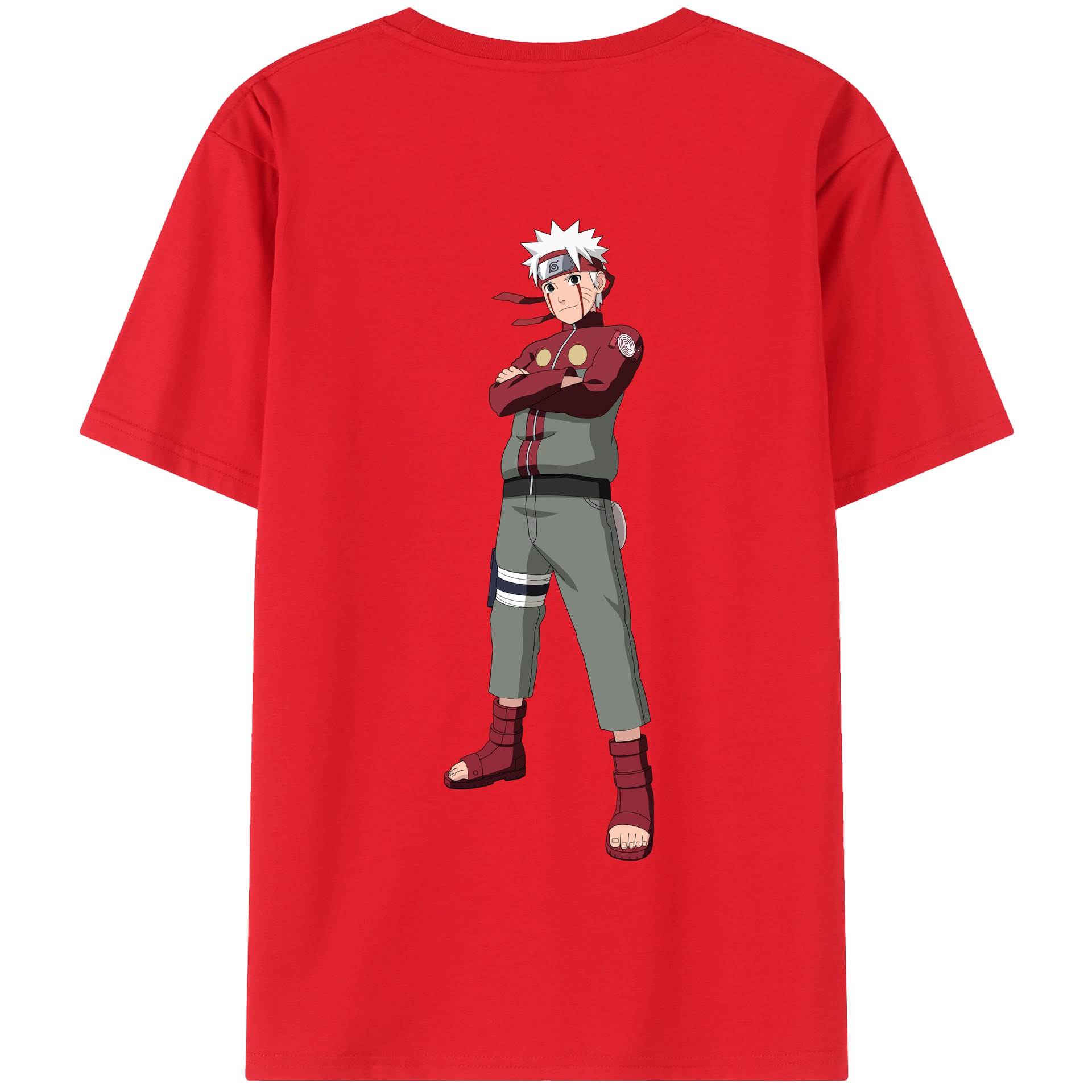 （画像用） NARUTO -ナルト- うずまき ナルト Uzumaki Naruto 綿100％半袖Tシャツ（背面プリント）