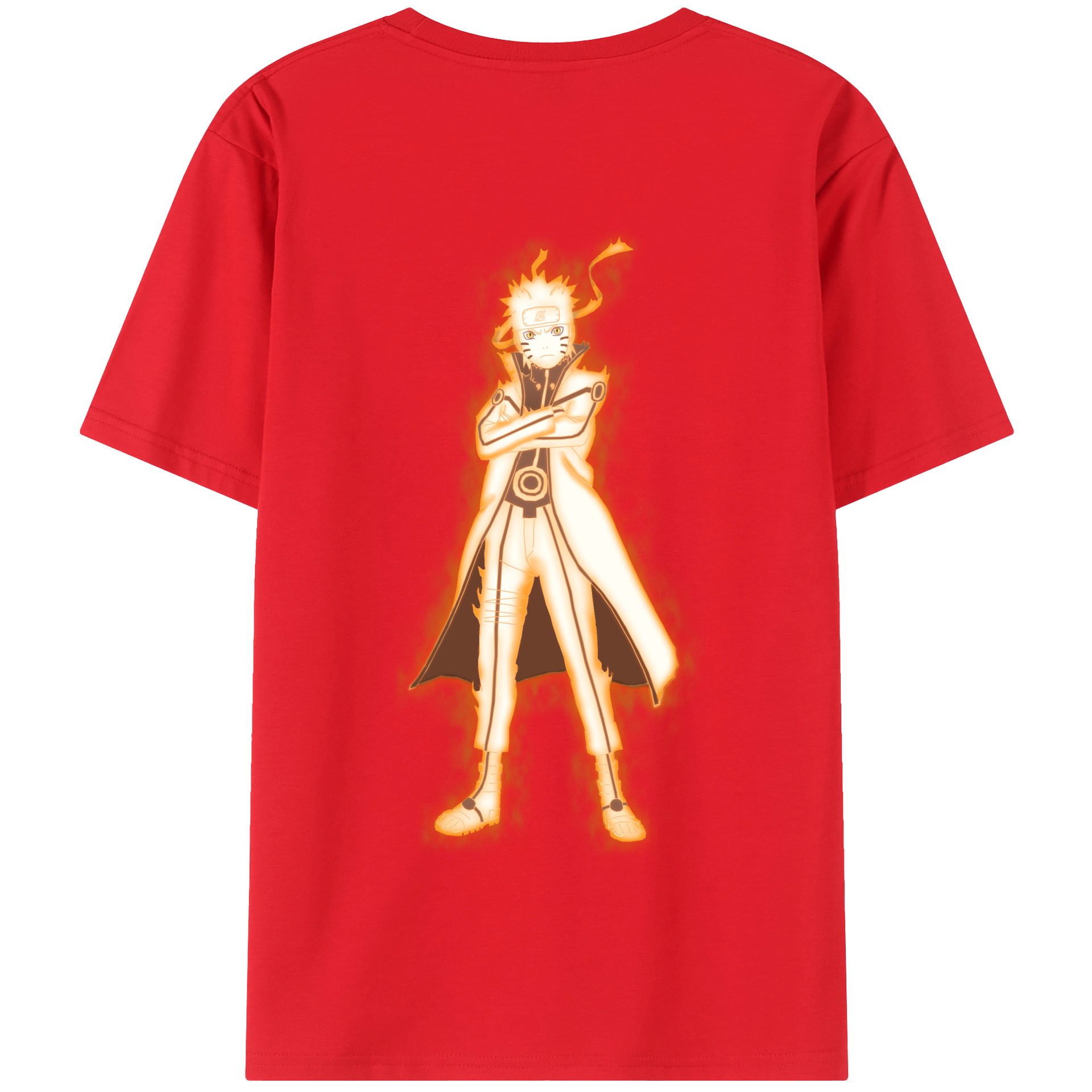 （画像用） NARUTO -ナルト- うずまき ナルト Uzumaki Naruto 綿100％半袖Tシャツ（背面プリント）