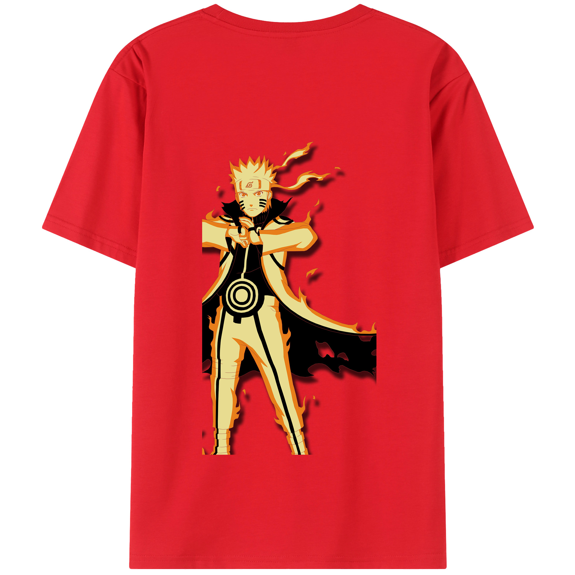 （画像用） NARUTO -ナルト- うずまき ナルト Uzumaki Naruto 綿100％半袖Tシャツ（背面プリント）