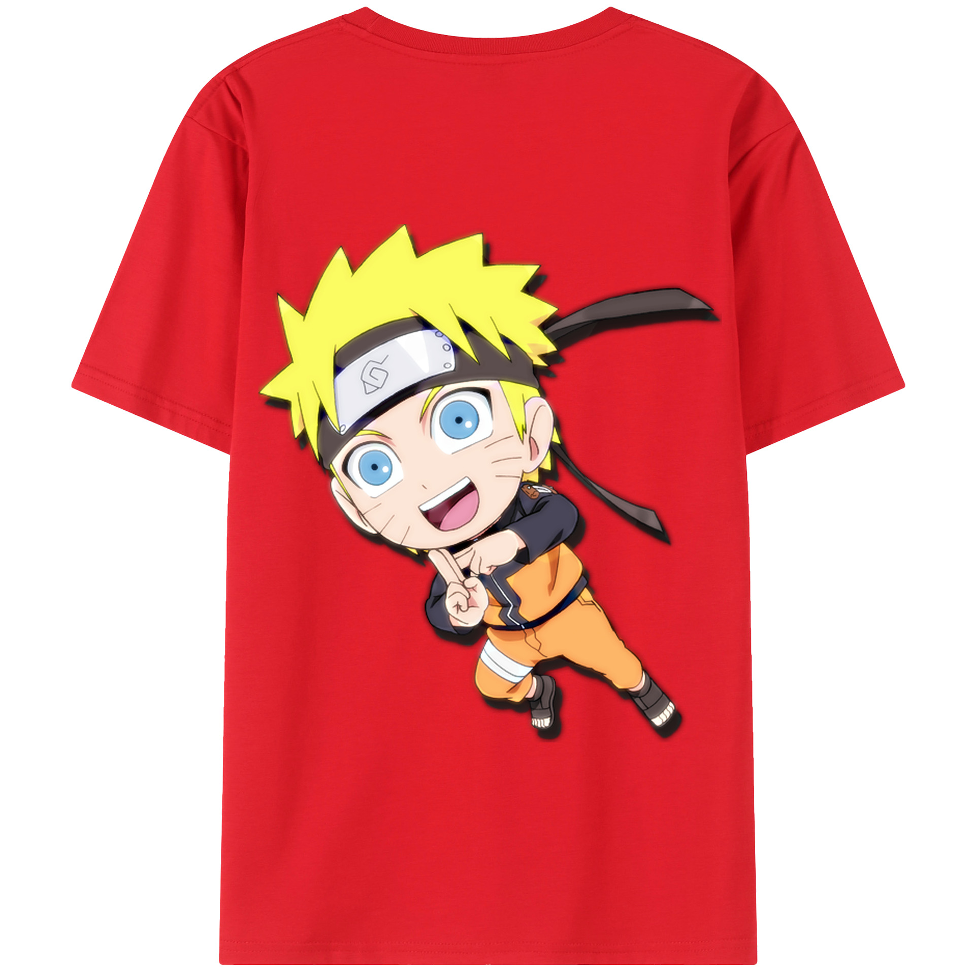 （画像用） NARUTO -ナルト- うずまき ナルト Uzumaki Naruto 綿100％半袖Tシャツ（背面プリント）