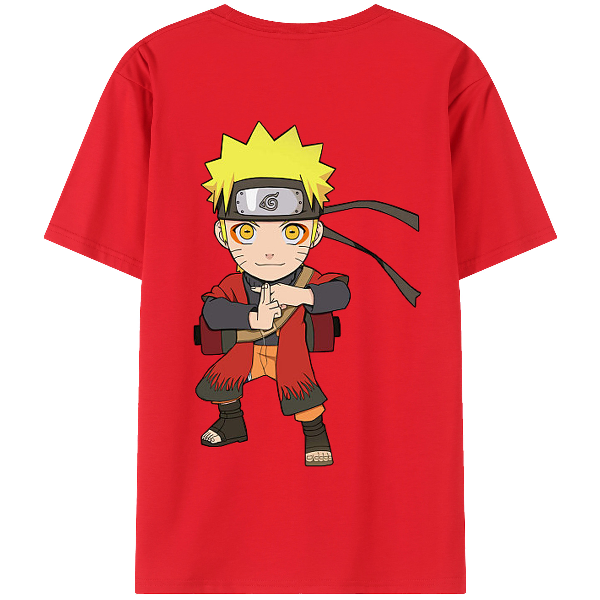 （画像用） NARUTO -ナルト- うずまき ナルト Uzumaki Naruto 綿100％半袖Tシャツ（背面プリント）