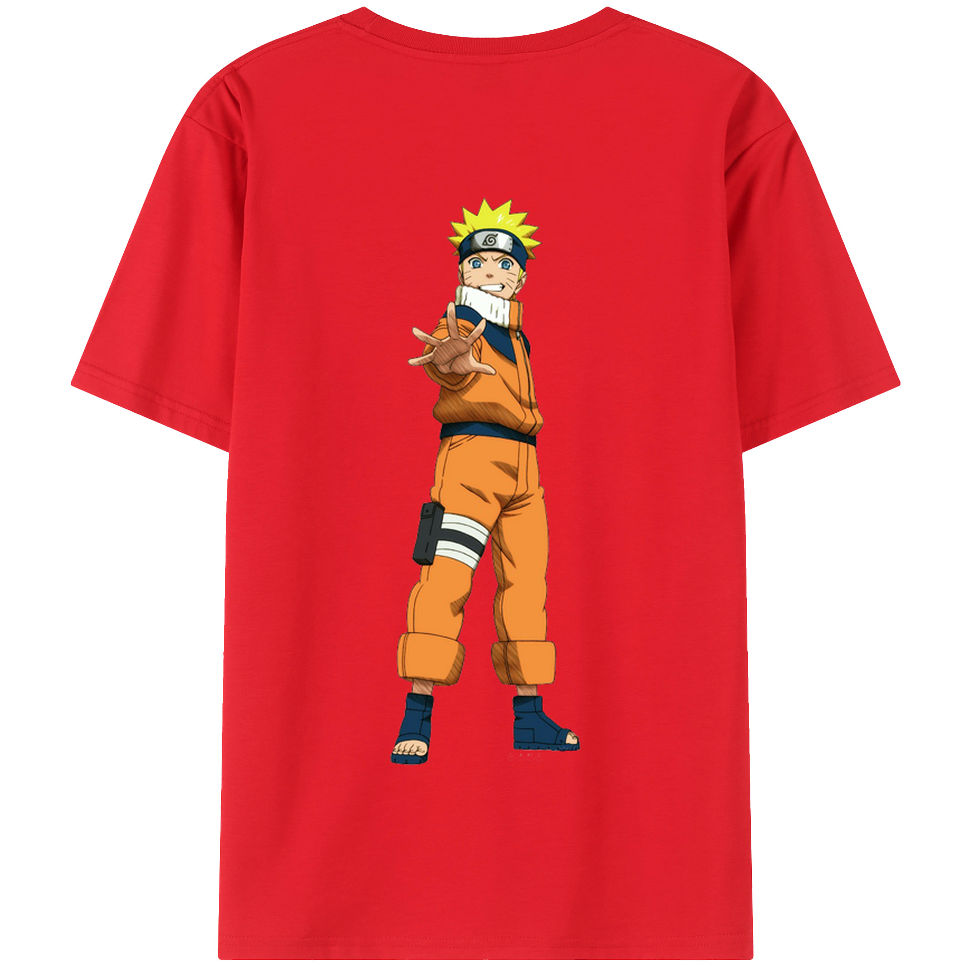 （画像用） NARUTO -ナルト- うずまき ナルト Uzumaki Naruto 綿100％半袖Tシャツ（背面プリント）