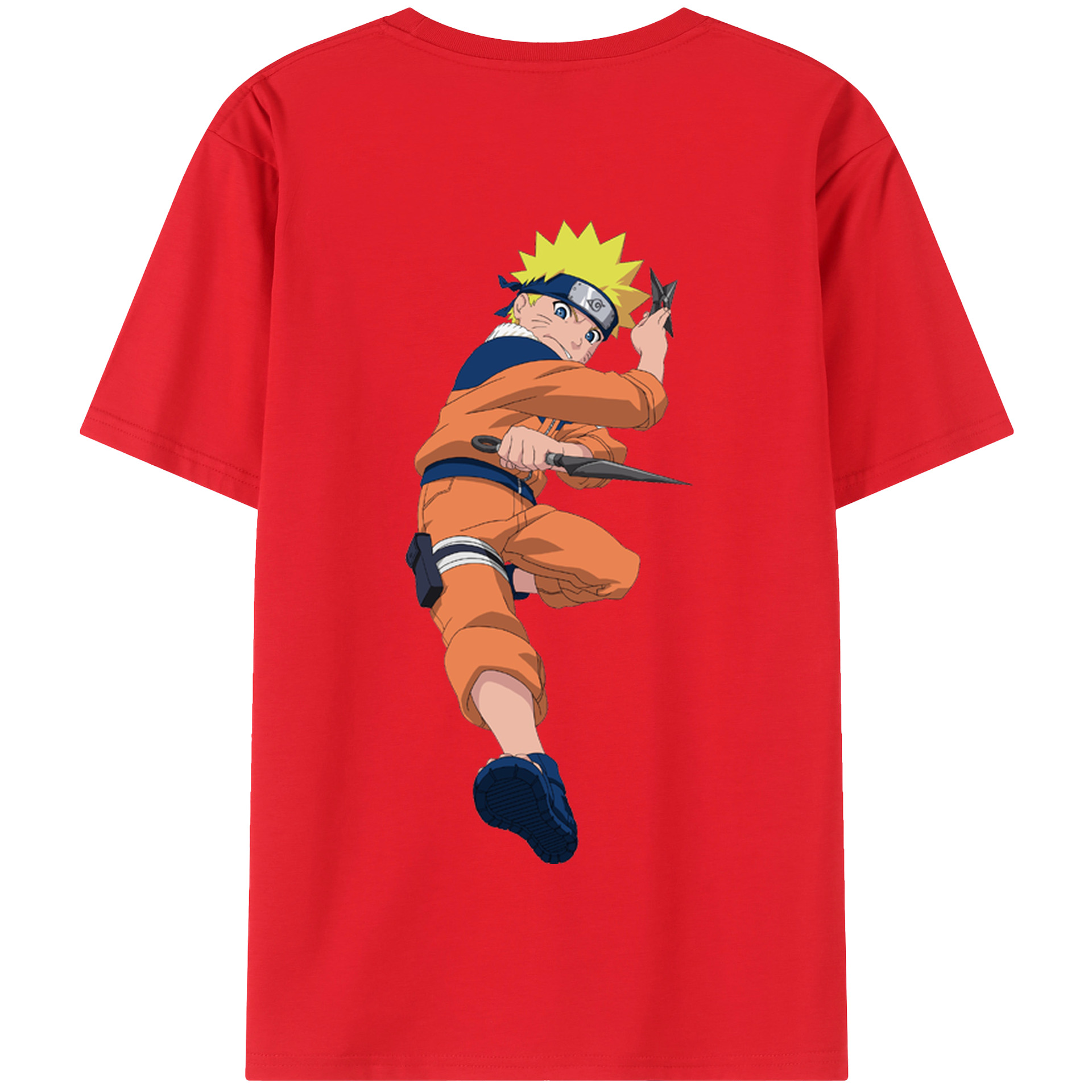 （画像用） NARUTO -ナルト- うずまき ナルト Uzumaki Naruto 綿100％半袖Tシャツ（背面プリント）