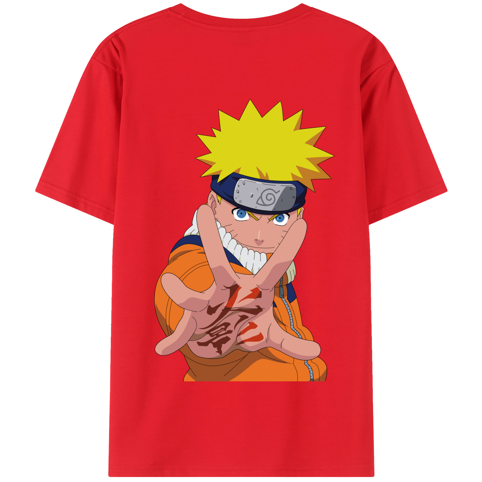 （画像用） NARUTO -ナルト- うずまき ナルト Uzumaki Naruto 綿100％半袖Tシャツ（背面プリント）