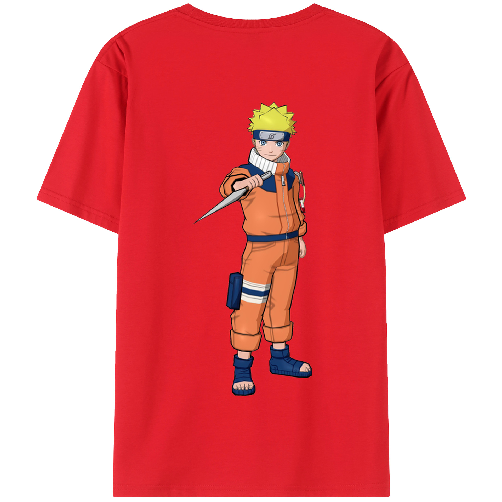 （画像用） NARUTO -ナルト- うずまき ナルト Uzumaki Naruto 綿100％半袖Tシャツ（背面プリント）
