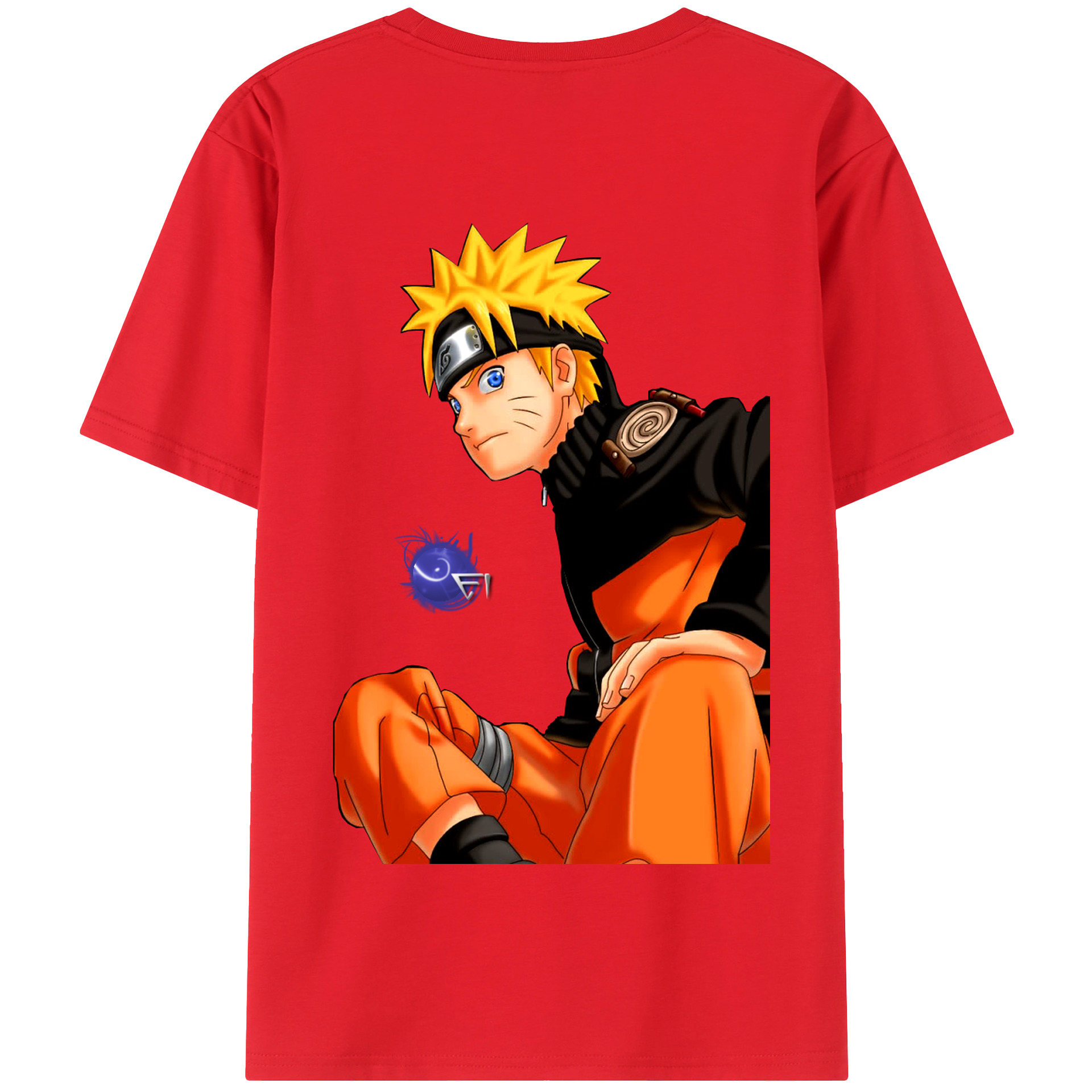 （画像用） NARUTO -ナルト- うずまき ナルト Uzumaki Naruto 綿100％半袖Tシャツ（背面プリント）