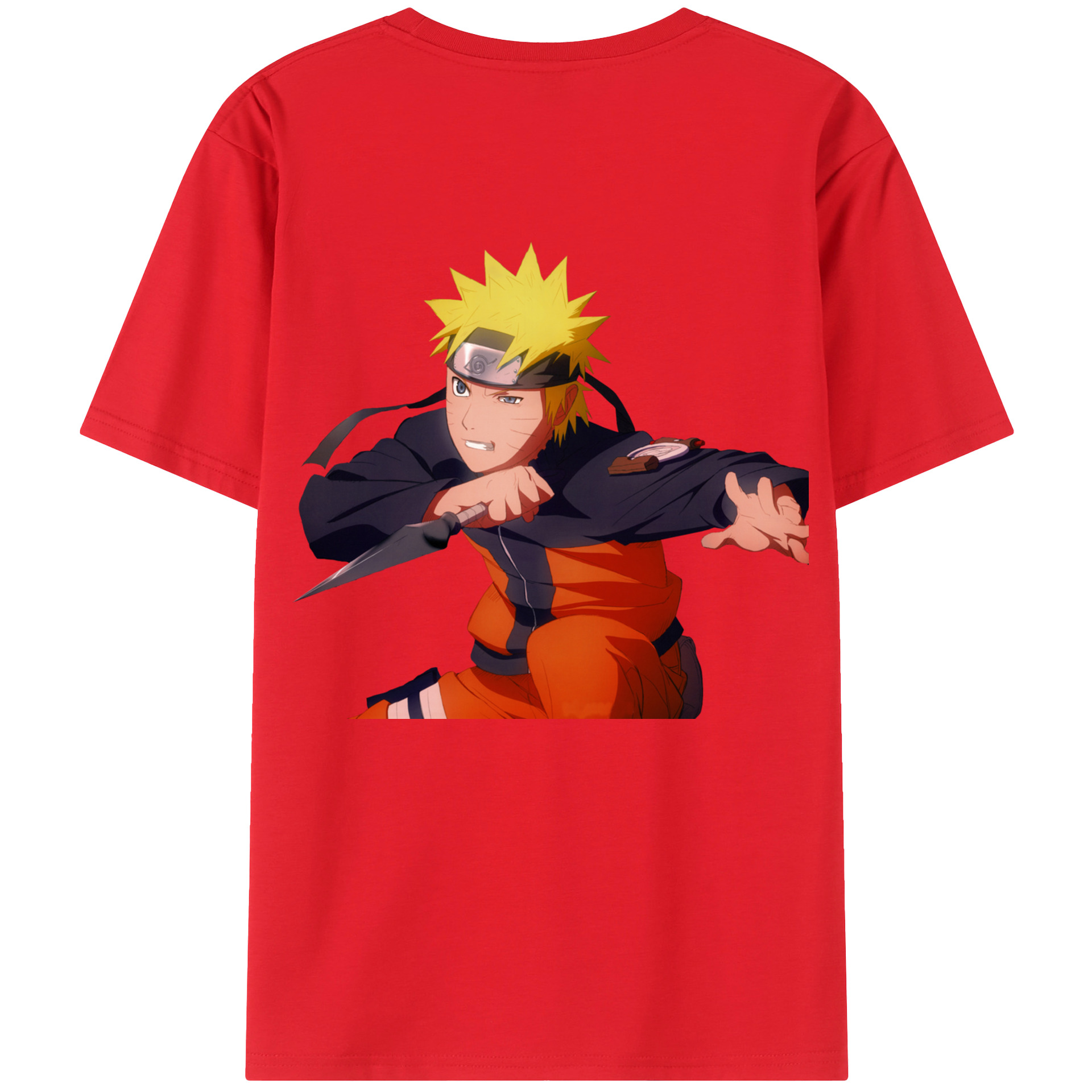 （画像用） NARUTO -ナルト- うずまき ナルト Uzumaki Naruto 綿100％半袖Tシャツ（背面プリント）