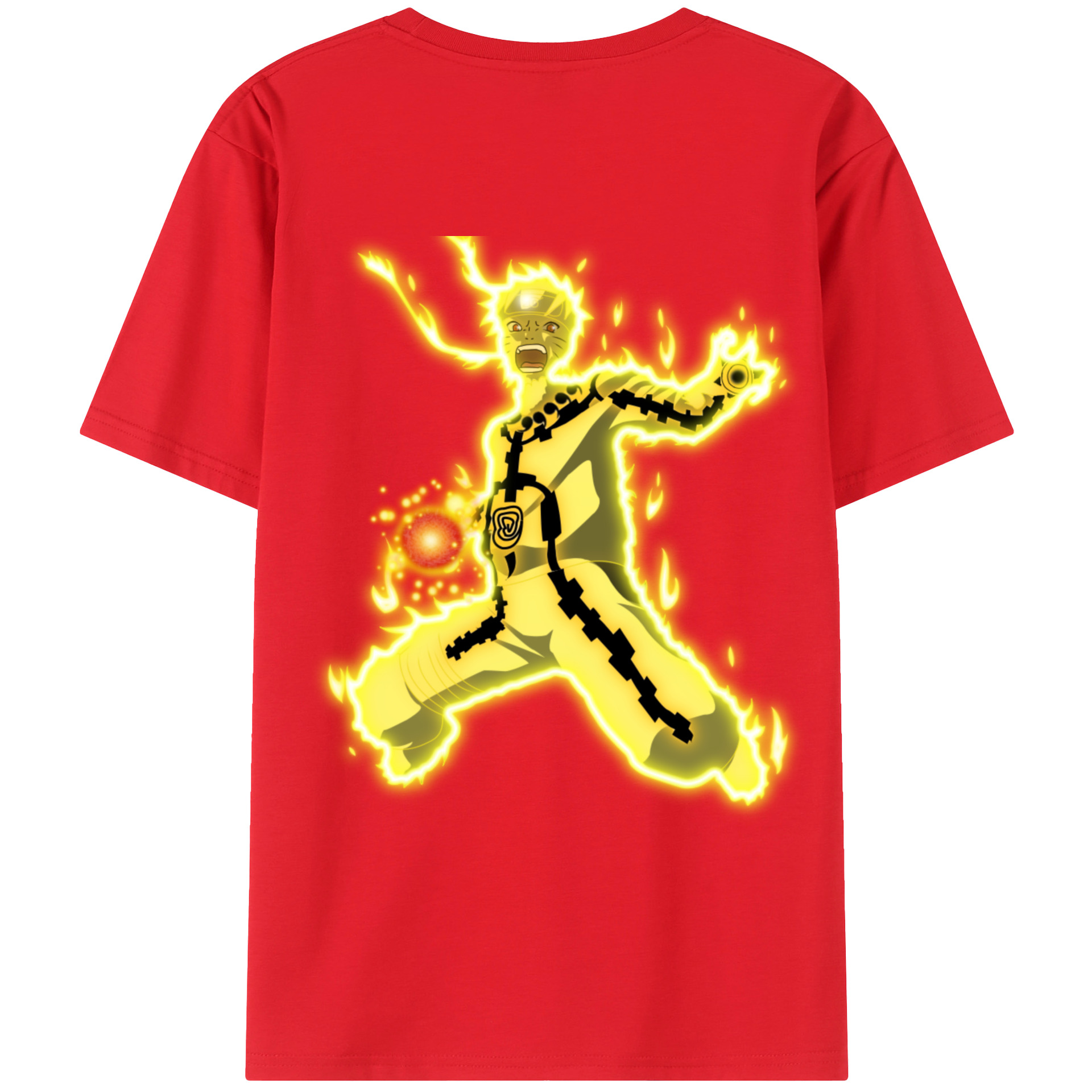 （画像用） NARUTO -ナルト- うずまき ナルト Uzumaki Naruto 綿100％半袖Tシャツ（背面プリント）