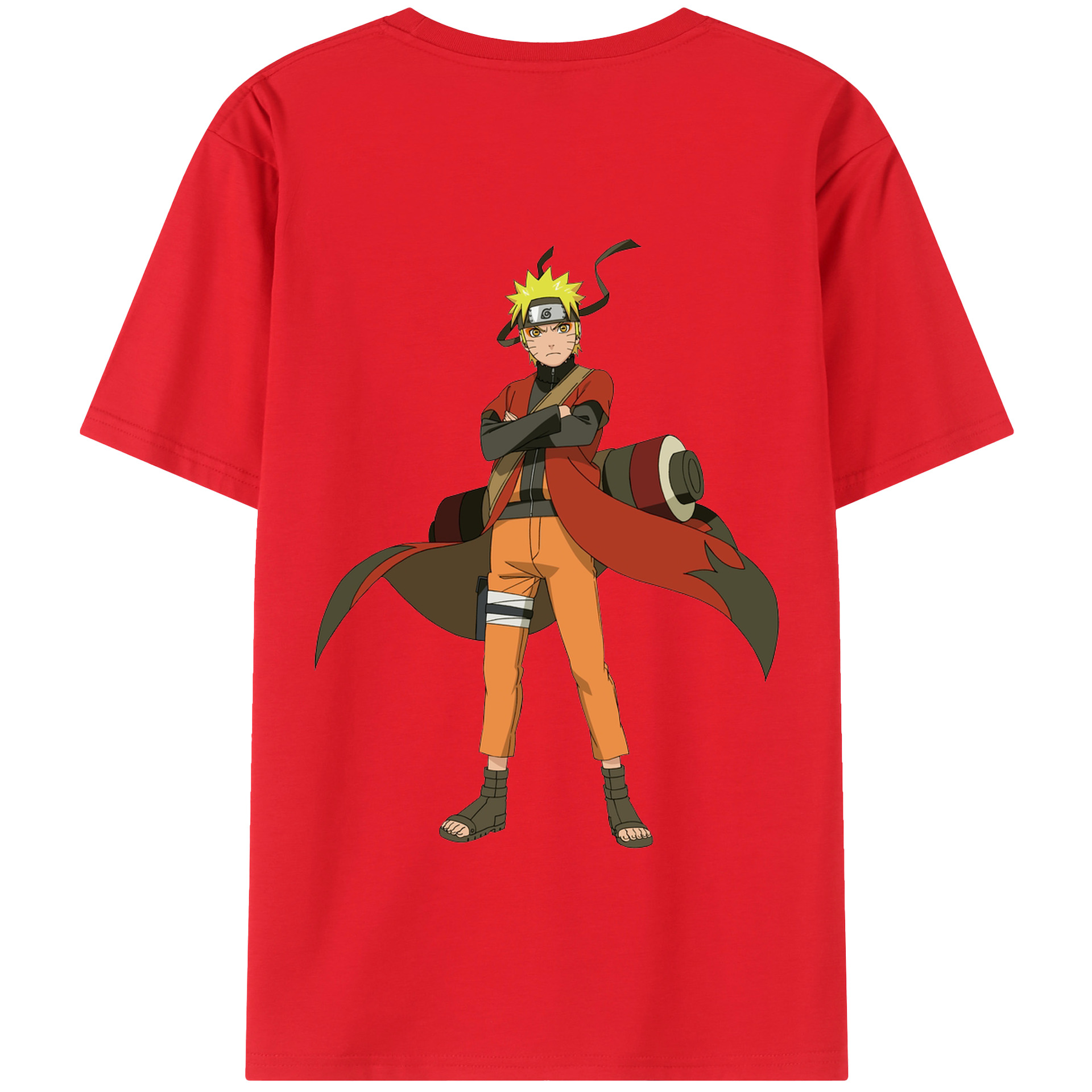 （画像用） NARUTO -ナルト- うずまき ナルト Uzumaki Naruto 綿100％半袖Tシャツ（背面プリント）