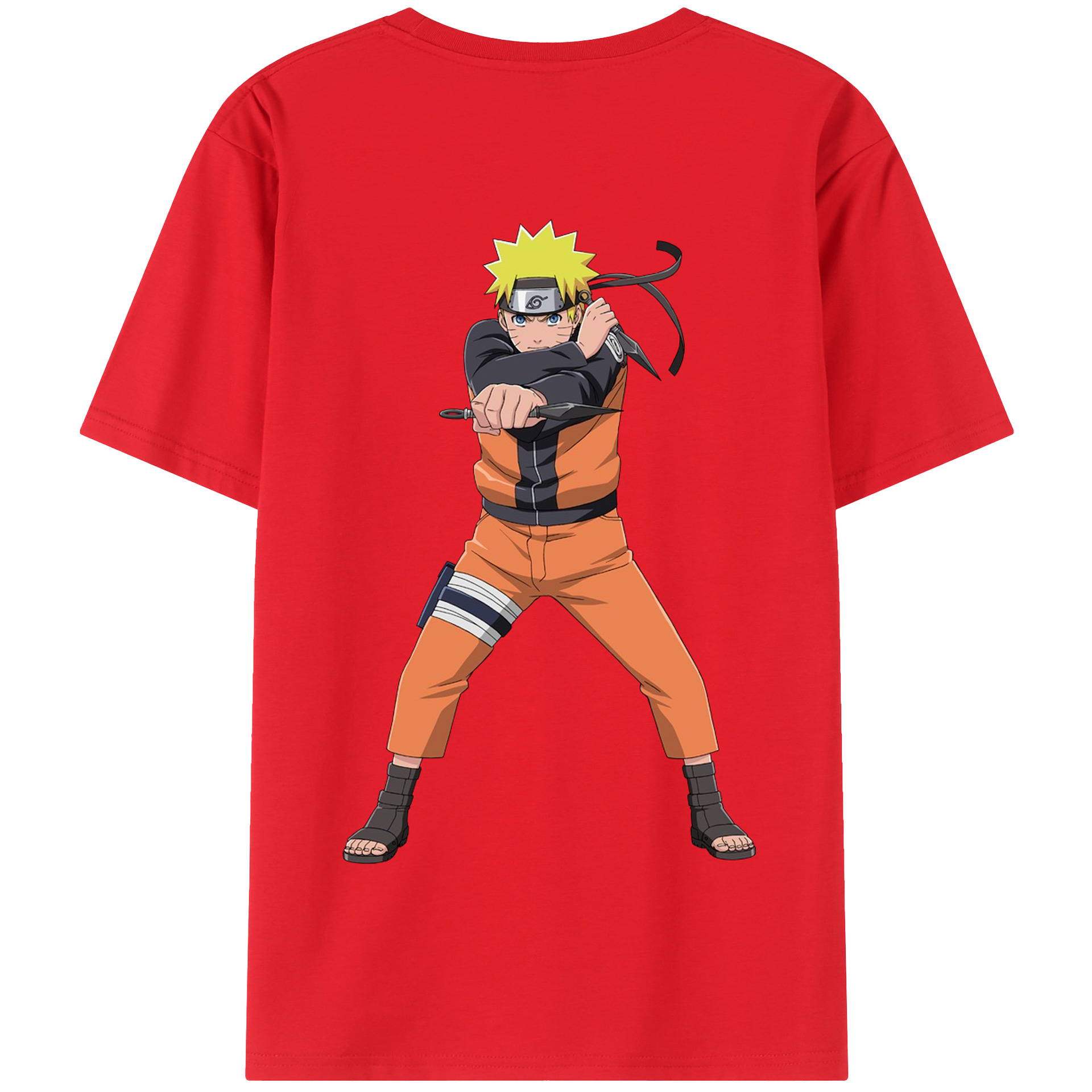 （画像用） NARUTO -ナルト- うずまき ナルト Uzumaki Naruto 綿100％半袖Tシャツ（背面プリント）