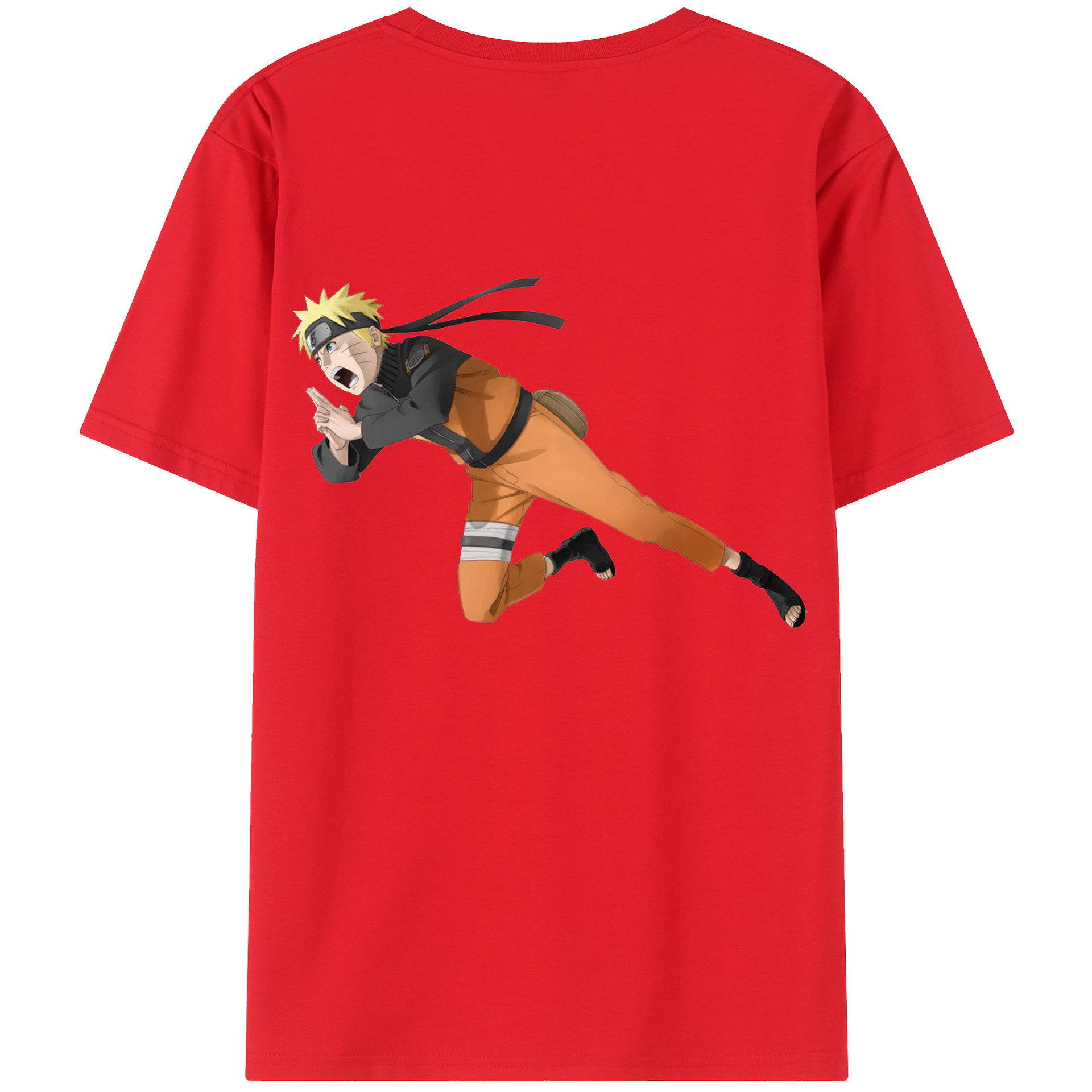 （画像用） NARUTO -ナルト- うずまき ナルト Uzumaki Naruto 綿100％半袖Tシャツ（背面プリント）