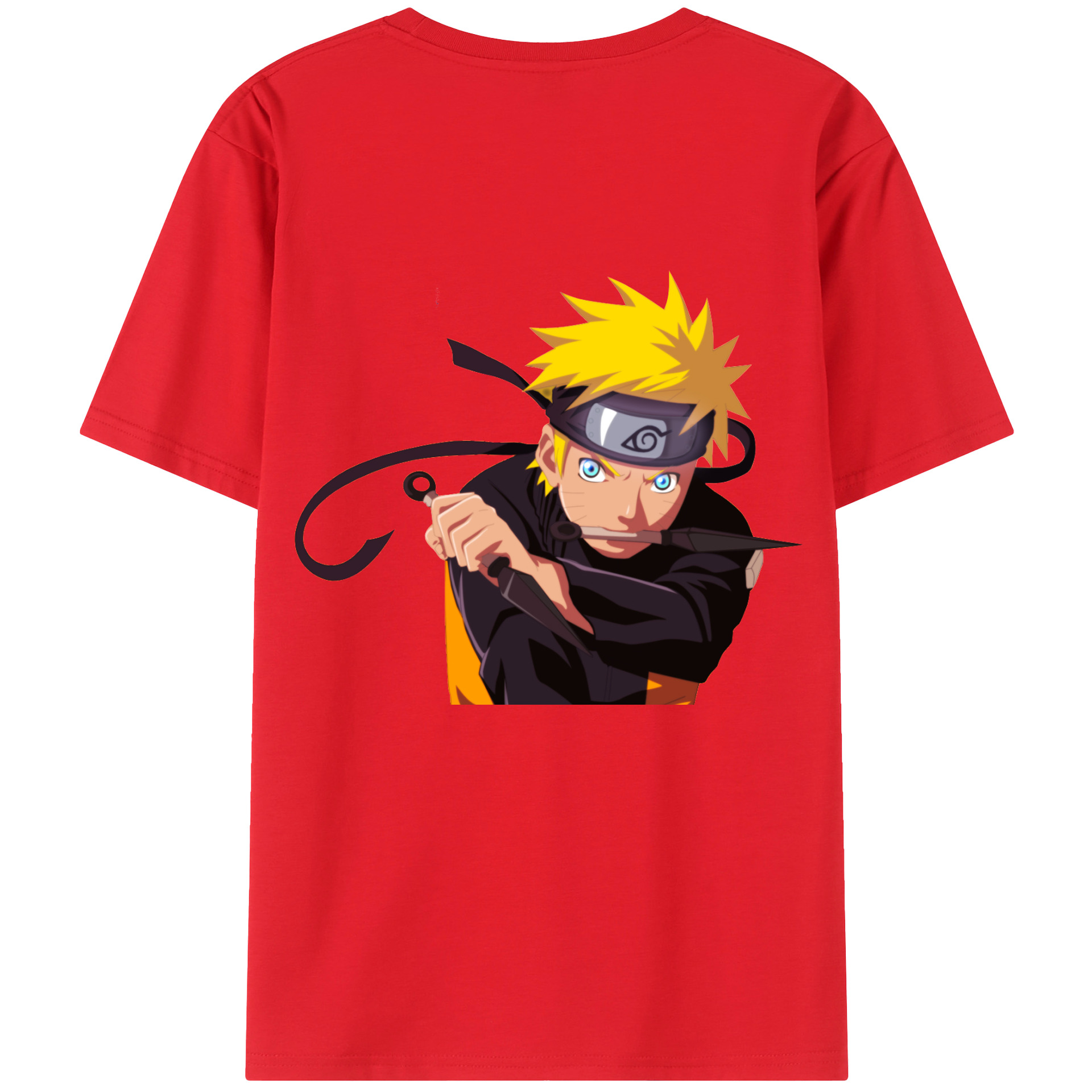 （画像用） NARUTO -ナルト- うずまき ナルト Uzumaki Naruto 綿100％半袖Tシャツ（背面プリント）