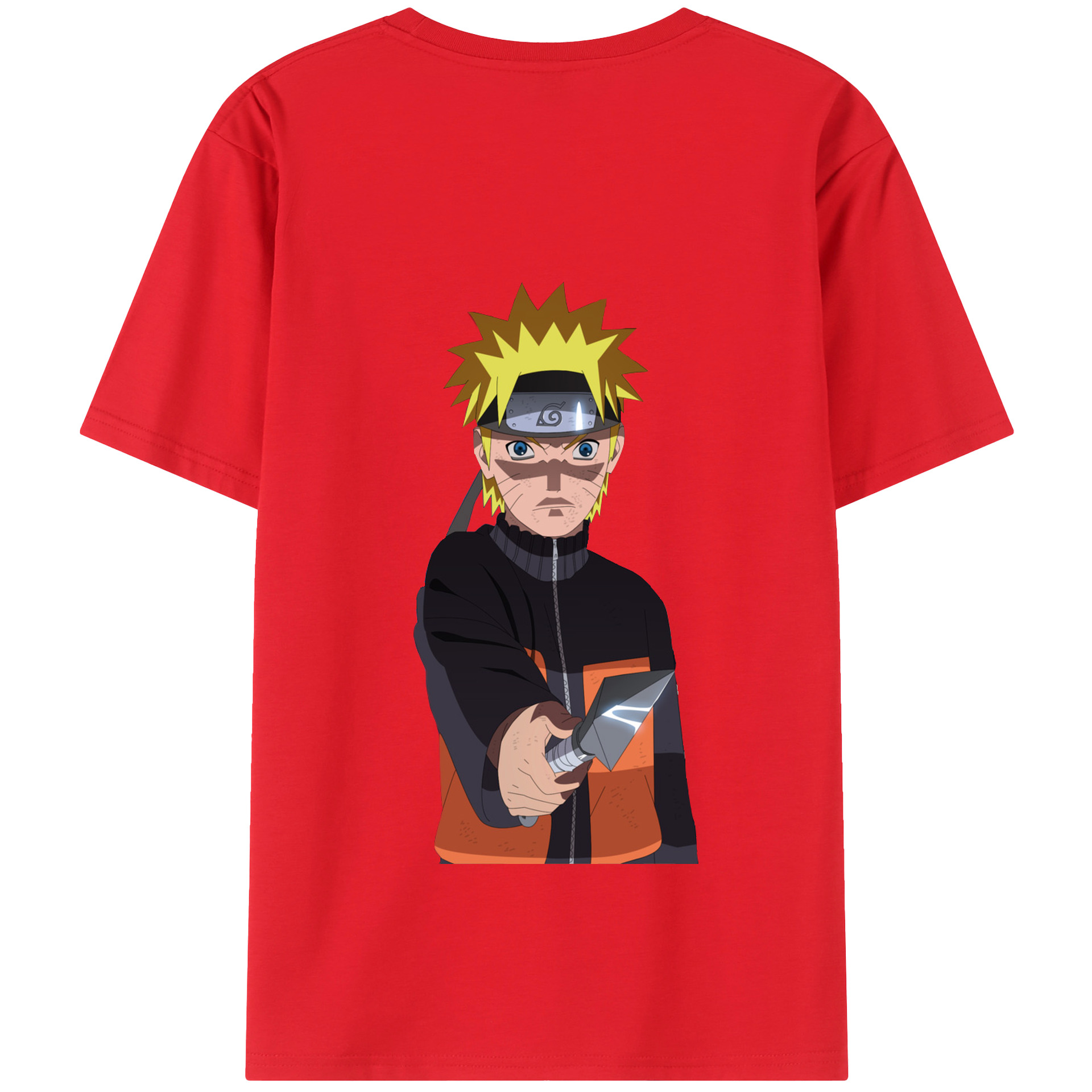 （画像用） NARUTO -ナルト- うずまき ナルト Uzumaki Naruto 綿100％半袖Tシャツ（背面プリント）