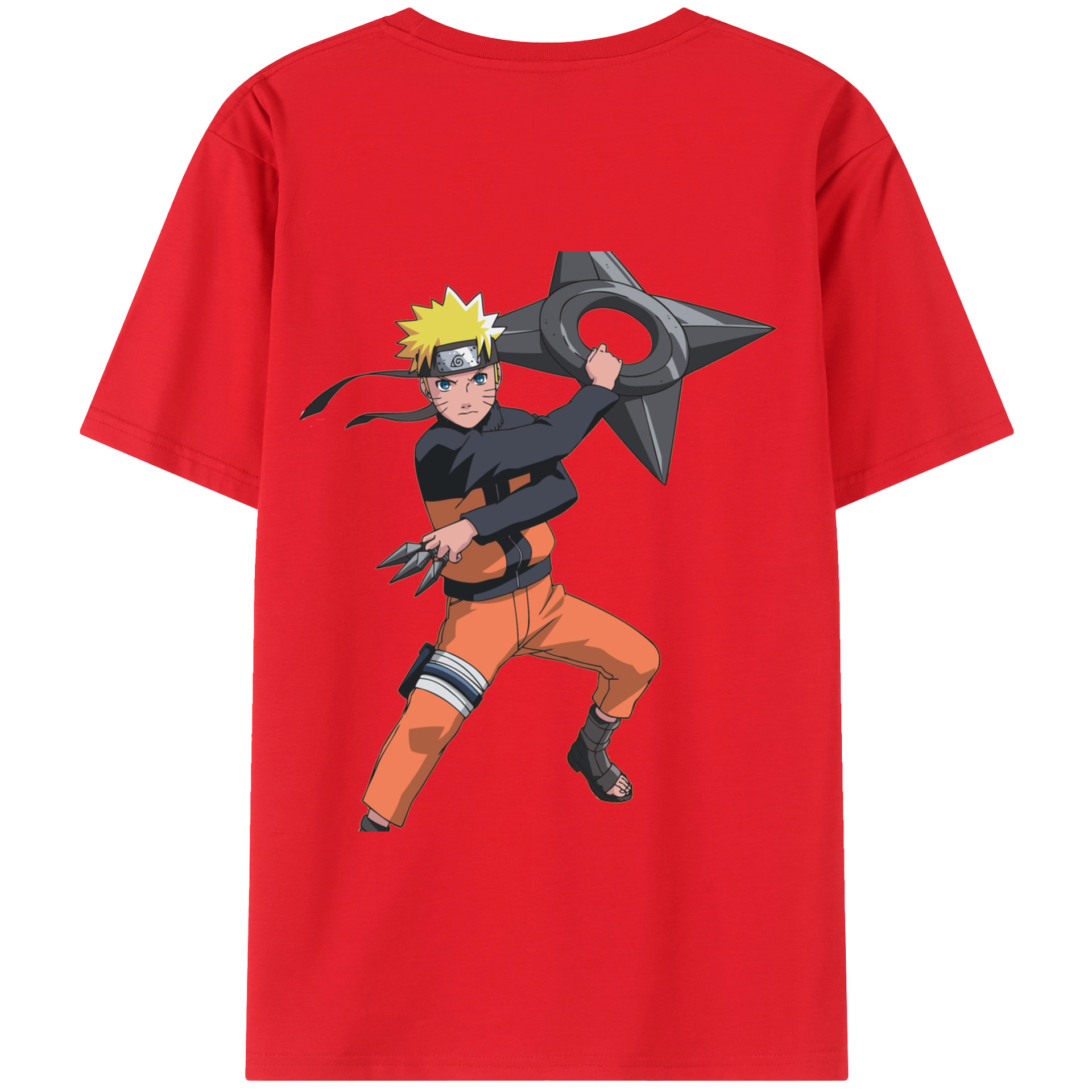 （画像用） NARUTO -ナルト- うずまき ナルト Uzumaki Naruto 綿100％半袖Tシャツ（背面プリント）