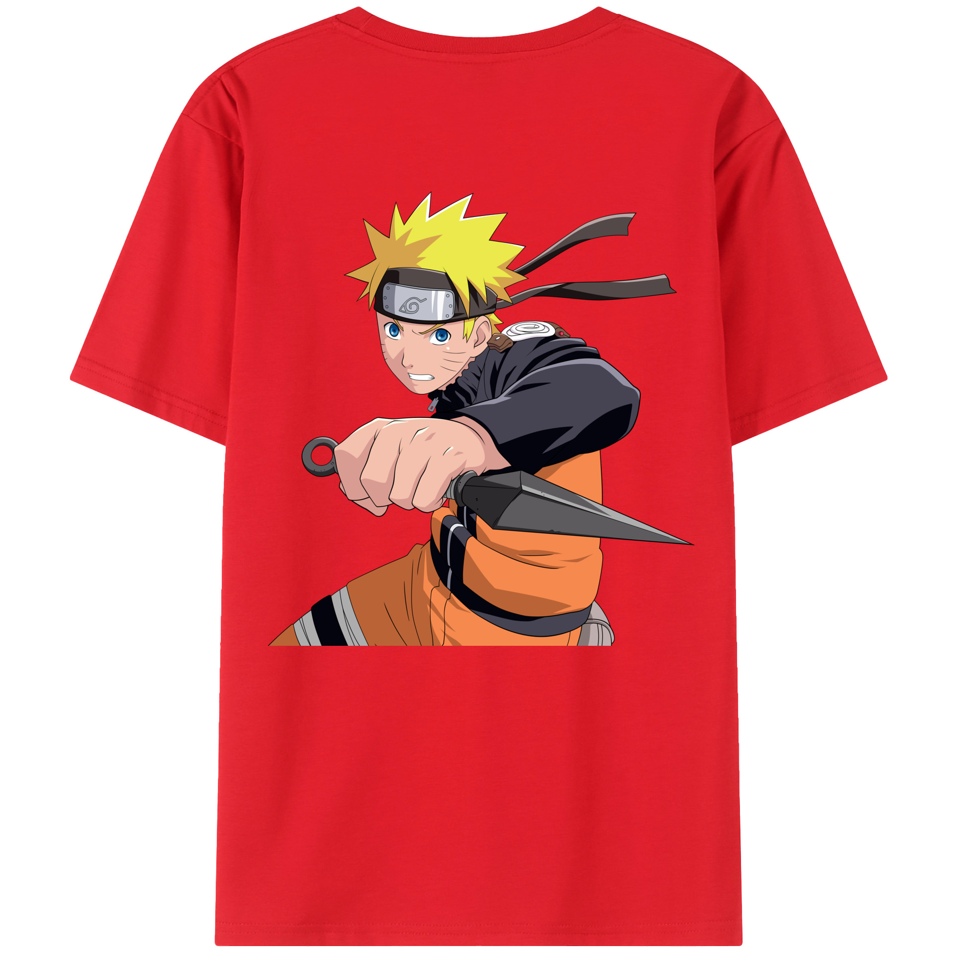 （画像用） NARUTO -ナルト- うずまき ナルト Uzumaki Naruto 綿100％半袖Tシャツ（背面プリント）