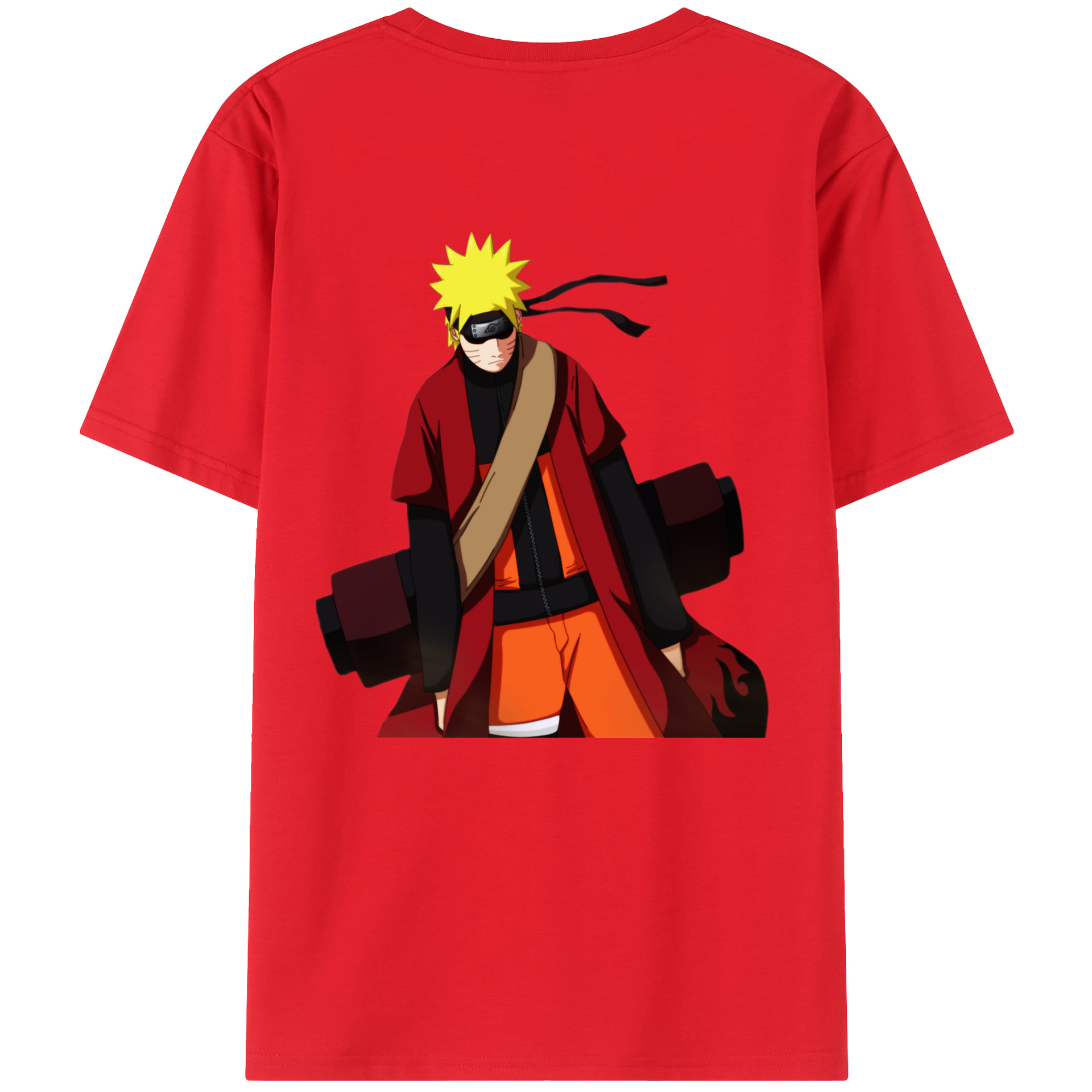 （画像用） NARUTO -ナルト- うずまき ナルト Uzumaki Naruto 綿100％半袖Tシャツ（背面プリント）