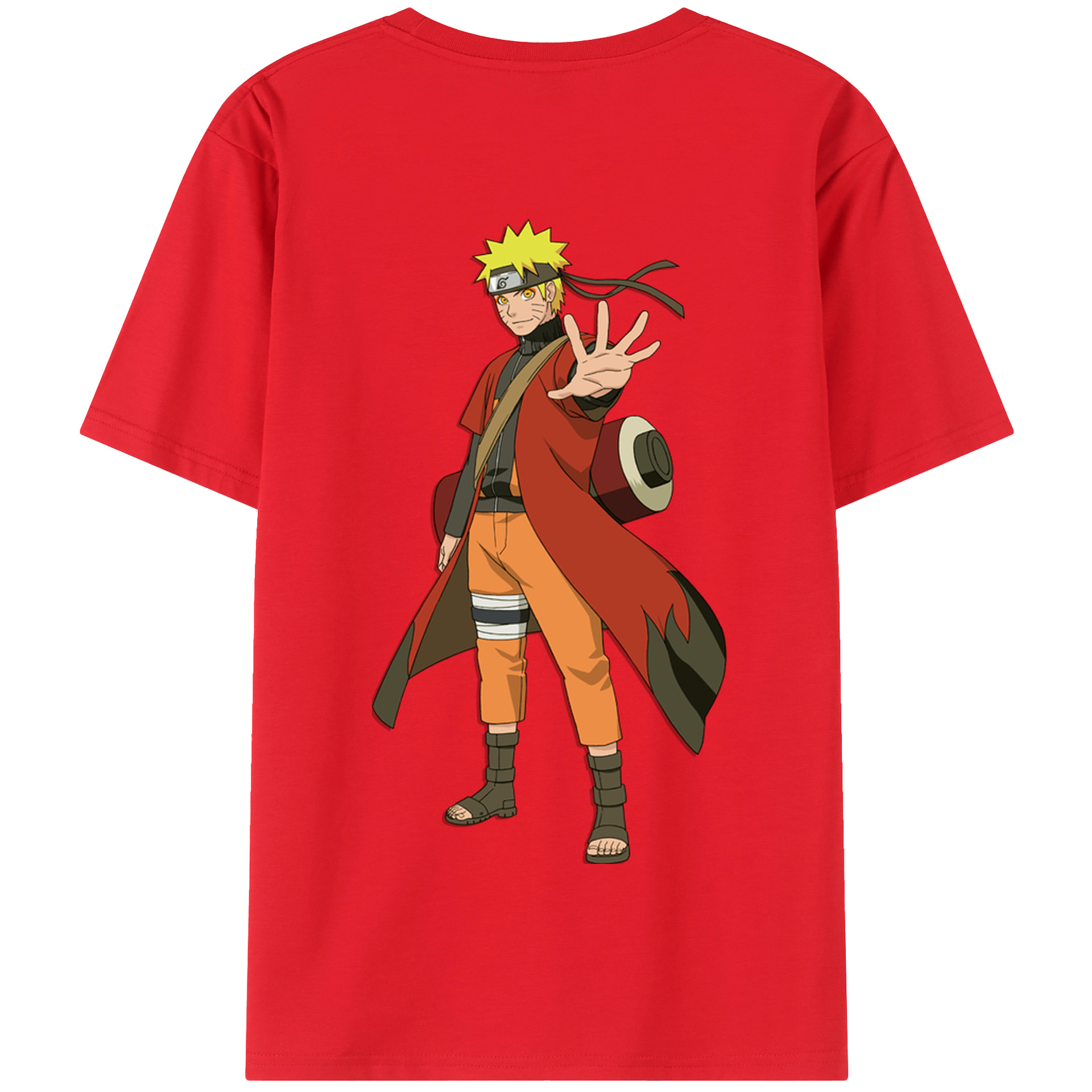 （画像用） NARUTO -ナルト- うずまき ナルト Uzumaki Naruto 綿100％半袖Tシャツ（背面プリント）
