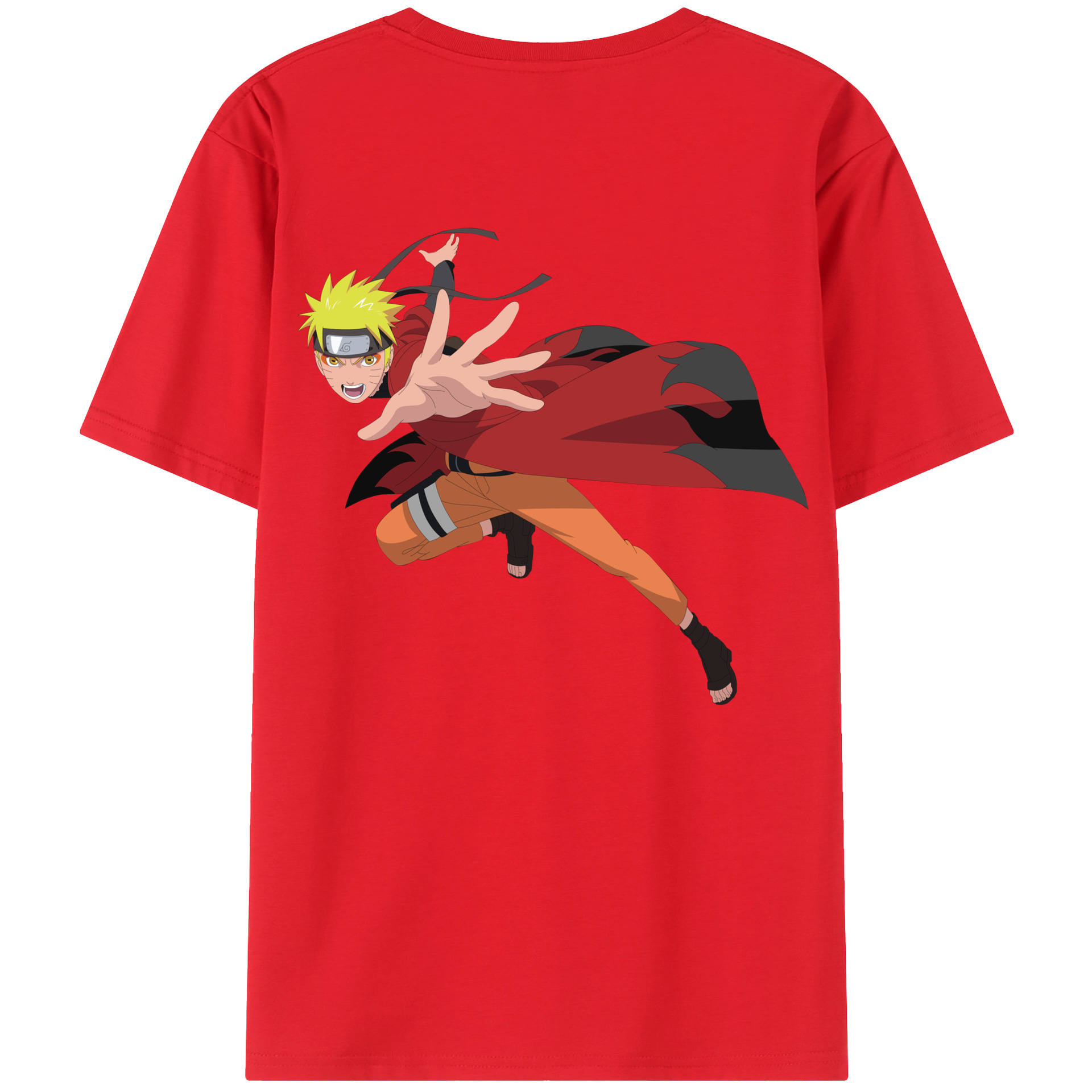 （画像用） NARUTO -ナルト- うずまき ナルト Uzumaki Naruto 綿100％半袖Tシャツ（背面プリント）