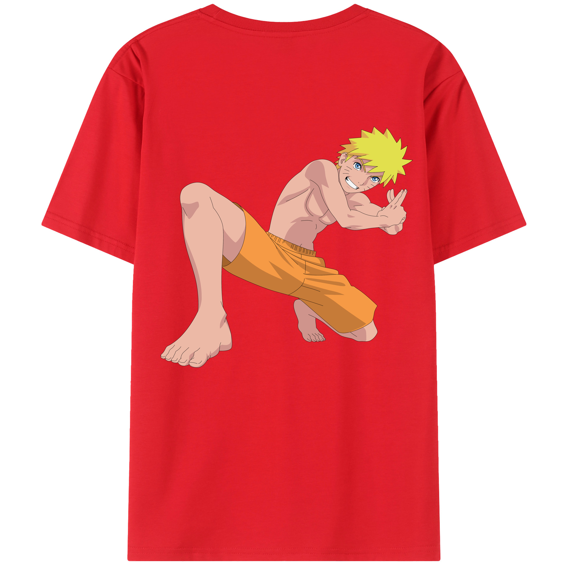 （画像用） NARUTO -ナルト- うずまき ナルト Uzumaki Naruto 綿100％半袖Tシャツ（背面プリント）