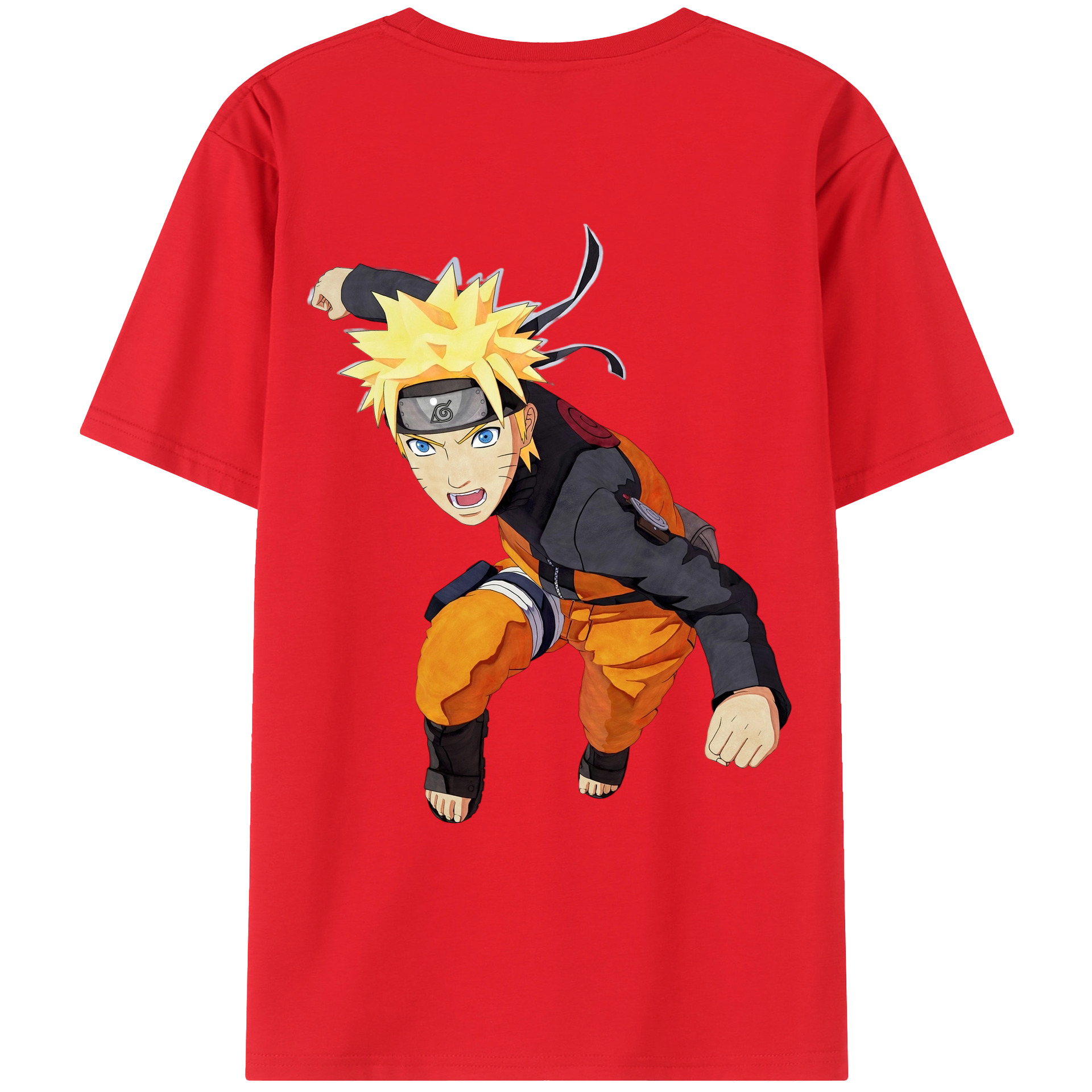 （画像用） NARUTO -ナルト- うずまき ナルト Uzumaki Naruto 綿100％半袖Tシャツ（背面プリント）