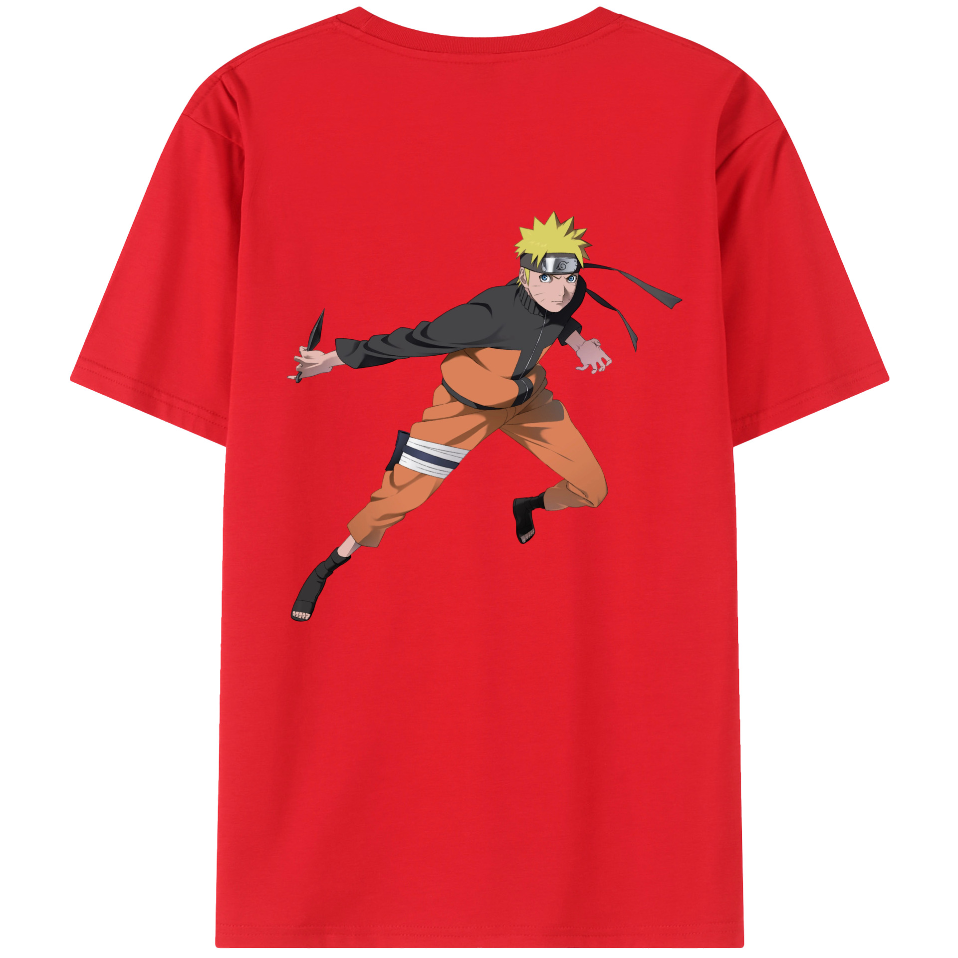 （画像用） NARUTO -ナルト- うずまき ナルト Uzumaki Naruto 綿100％半袖Tシャツ（背面プリント）